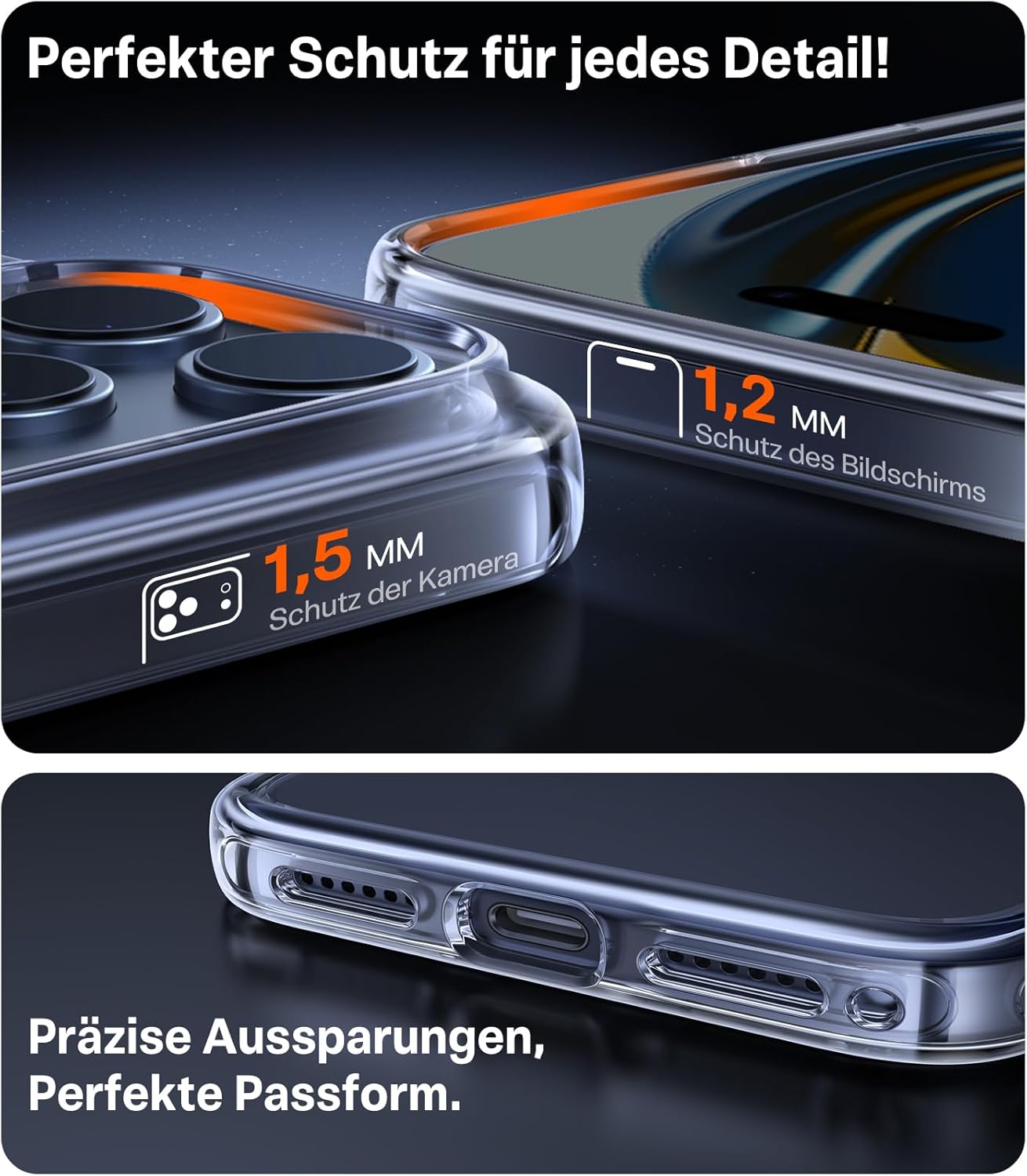 Detalle 2 de TORRAS Diamond iPhone 17 Pro Max Hülle, transparent