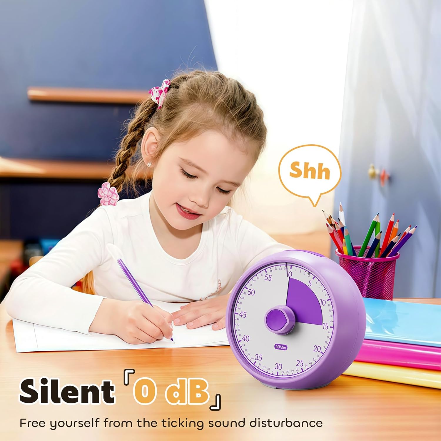 Thumbnail 2 de Conchstar Time Timer Visueller Timer für Kinder – 60 Minuten Countdown, ideal bei ADHS/Autismus | Lila