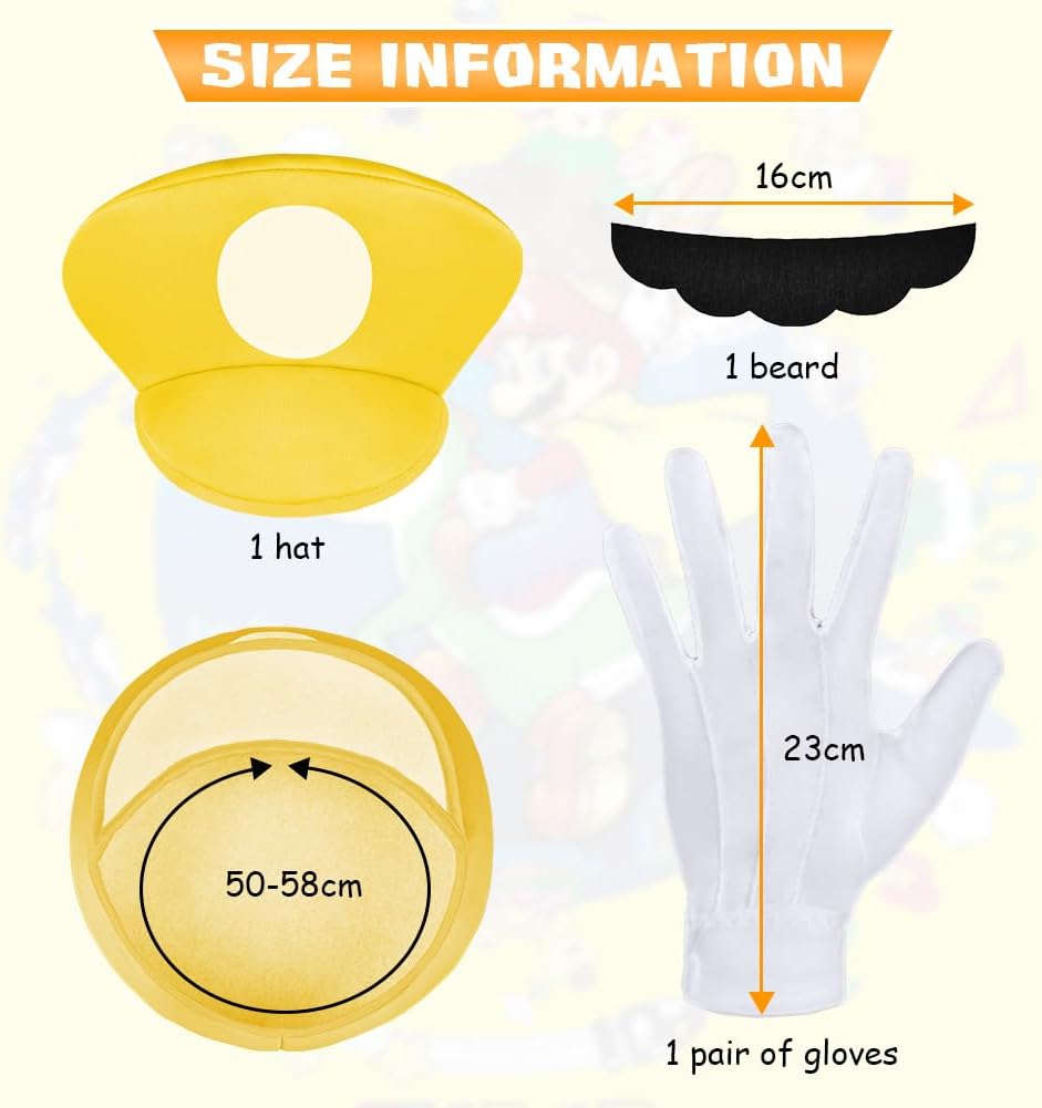 Detalle 2 de Mario costume accessories 4 pack set