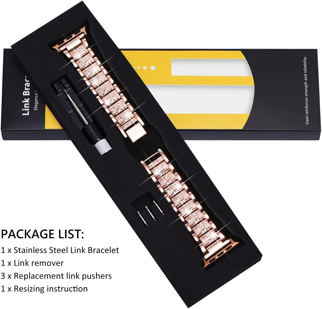 Thumbnail 6 de WINGLE Bling Diamond Rose Gold Apple Watch Band (38–42mm) – Series 11/10 Compatibility