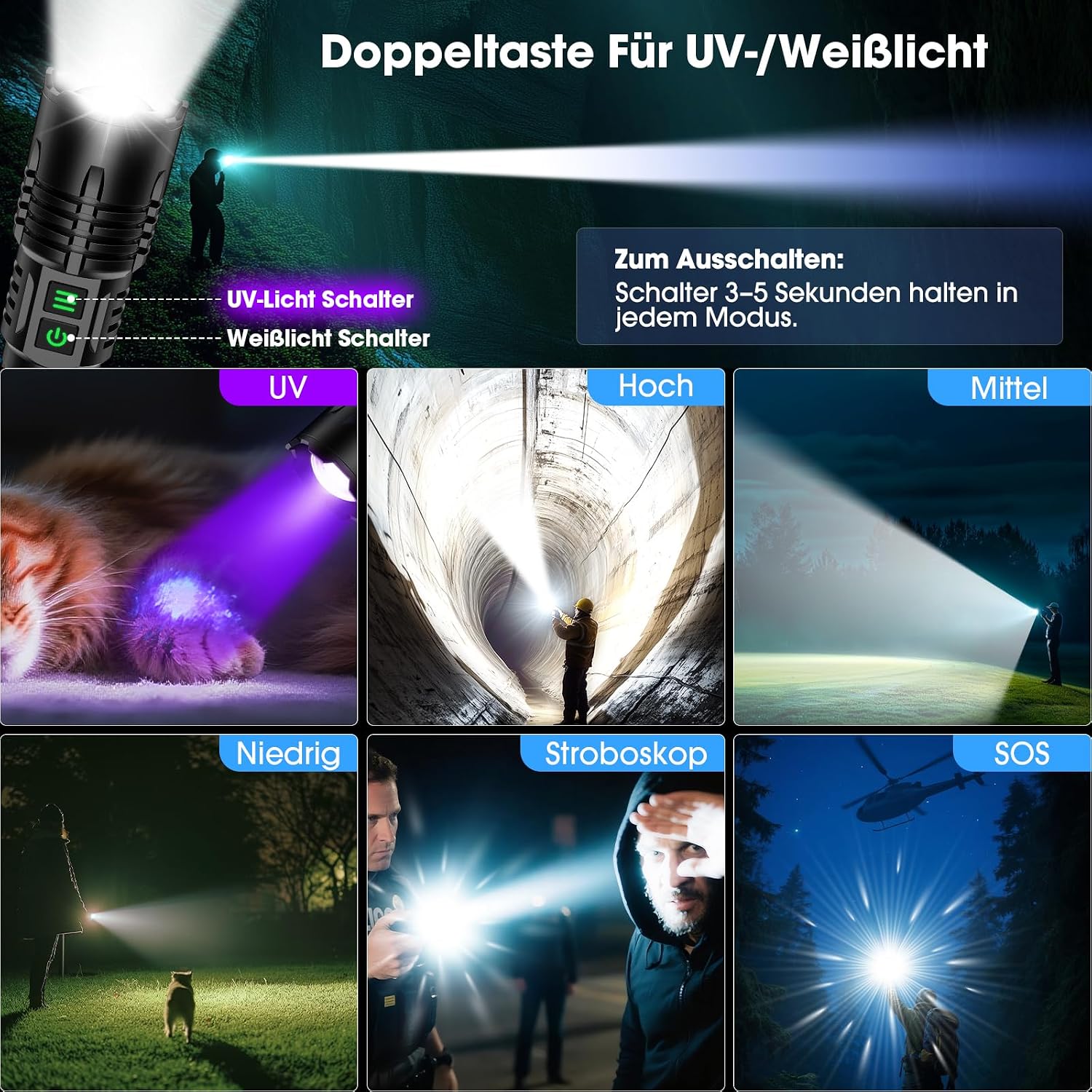 Thumbnail 2 de Karrong 395nm UV Taschenlampe 4500mAh