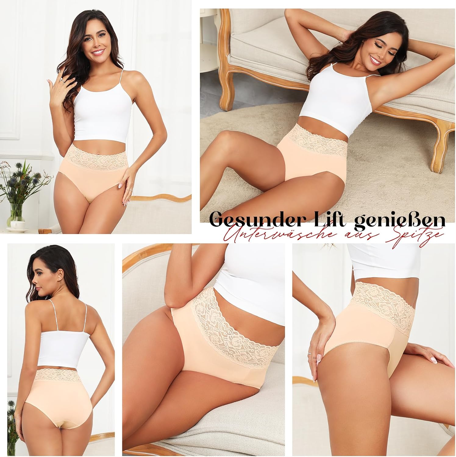 Detalle 2 de Wealurre Unterhosen Damen 5er Pack 🩲