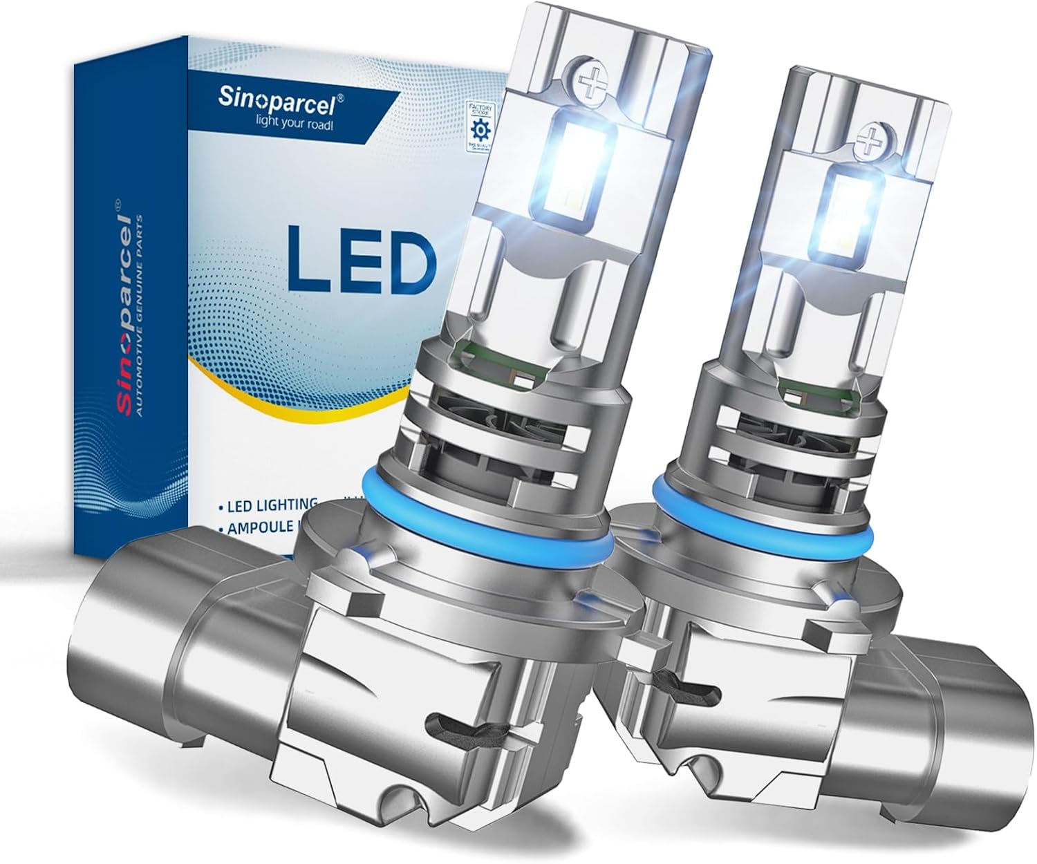 Detalle de Sinoparcel HIR2 LED Headlight Bulb Gen 3 (9012) 6500K – 1:1 fit, built-in cooling fan, IP67, pack of 2
