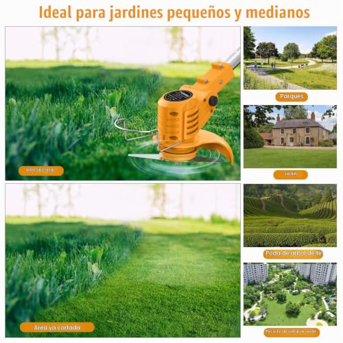 Detalle de JYGMPRO Desbrozadora a batería 21V con 2 baterías y cabezal giratorio: versátil y fácil de usar