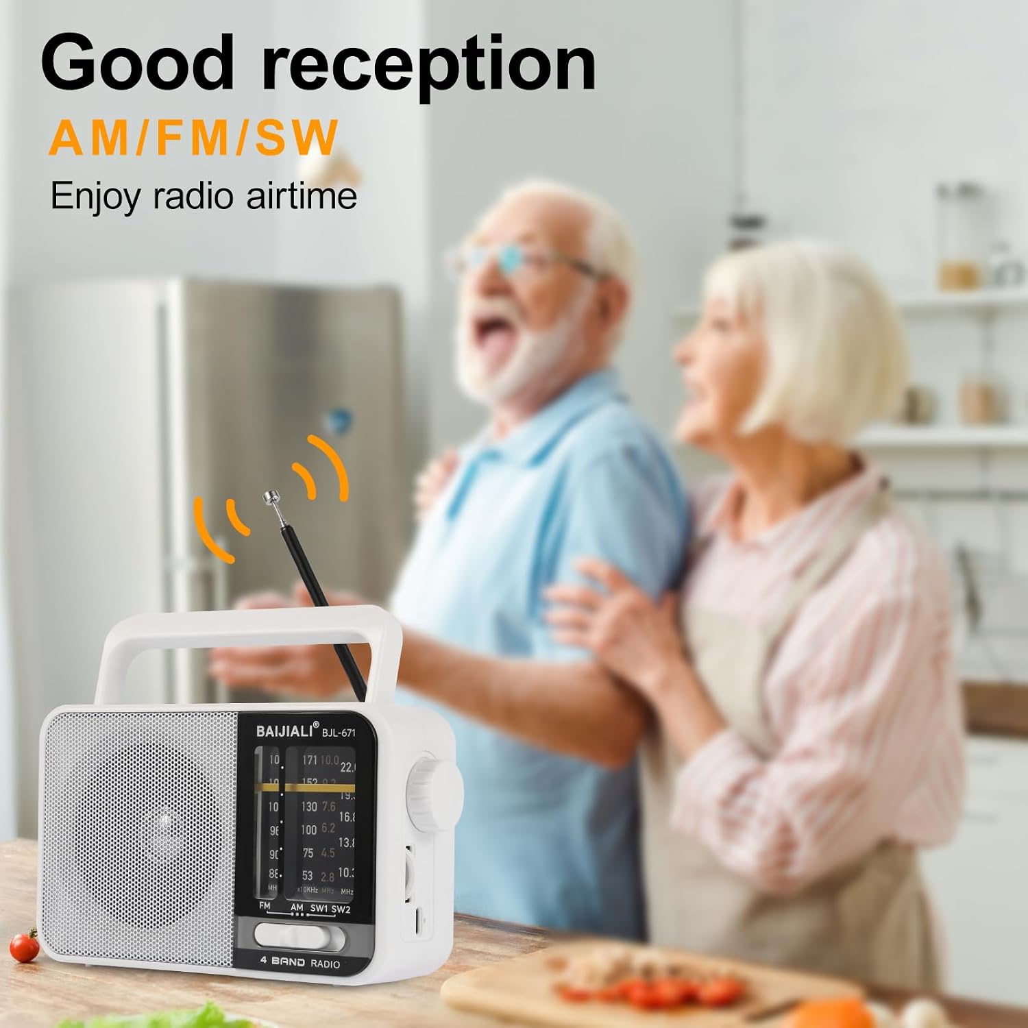 Thumbnail 2 de BAIJIALI BJL-671 AM/FM/SW Portable Radio with USB-C Charging and 5W Speaker