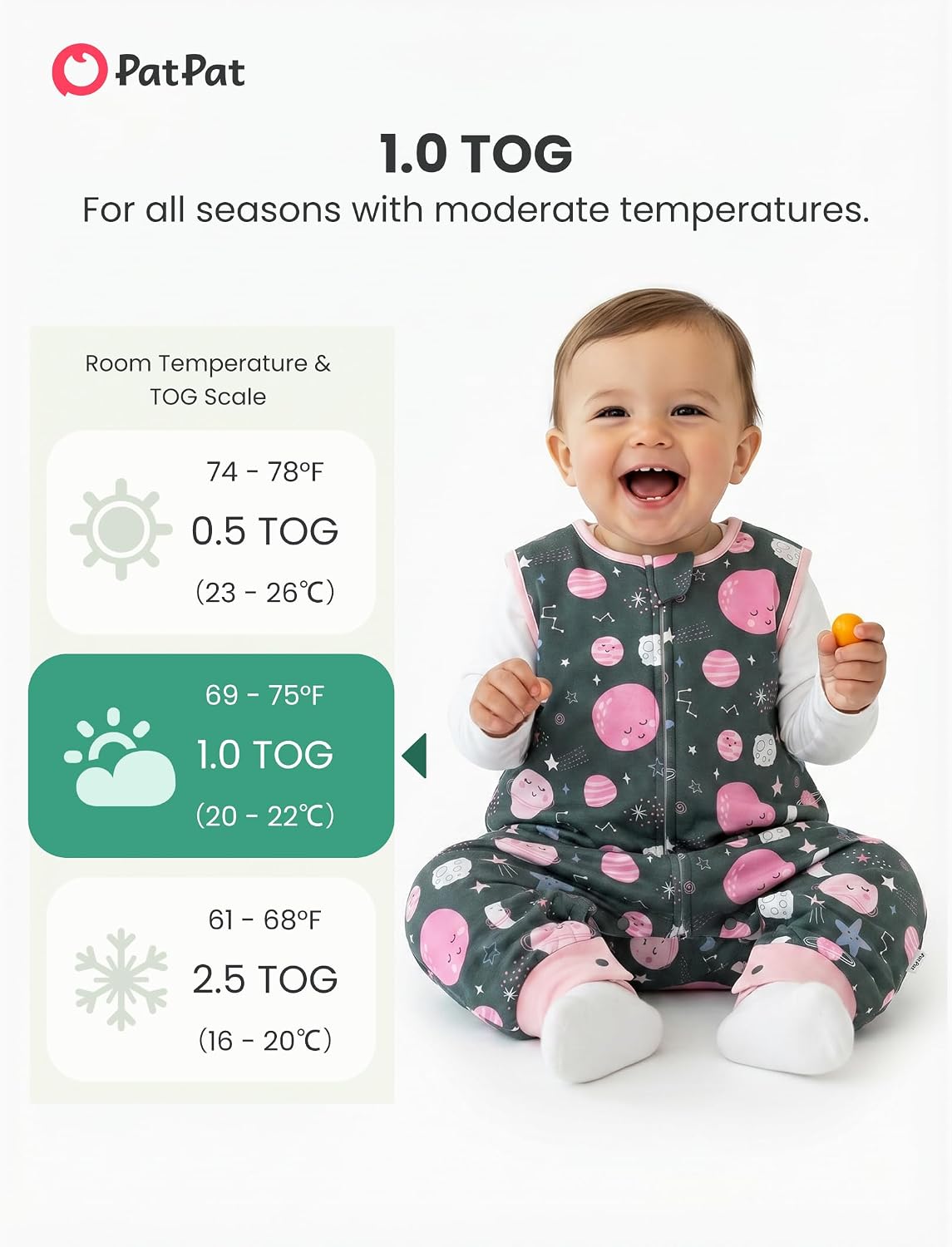 Detalle 2 de PATPAT Sleep Sack with Legs in Bamboo Viscose