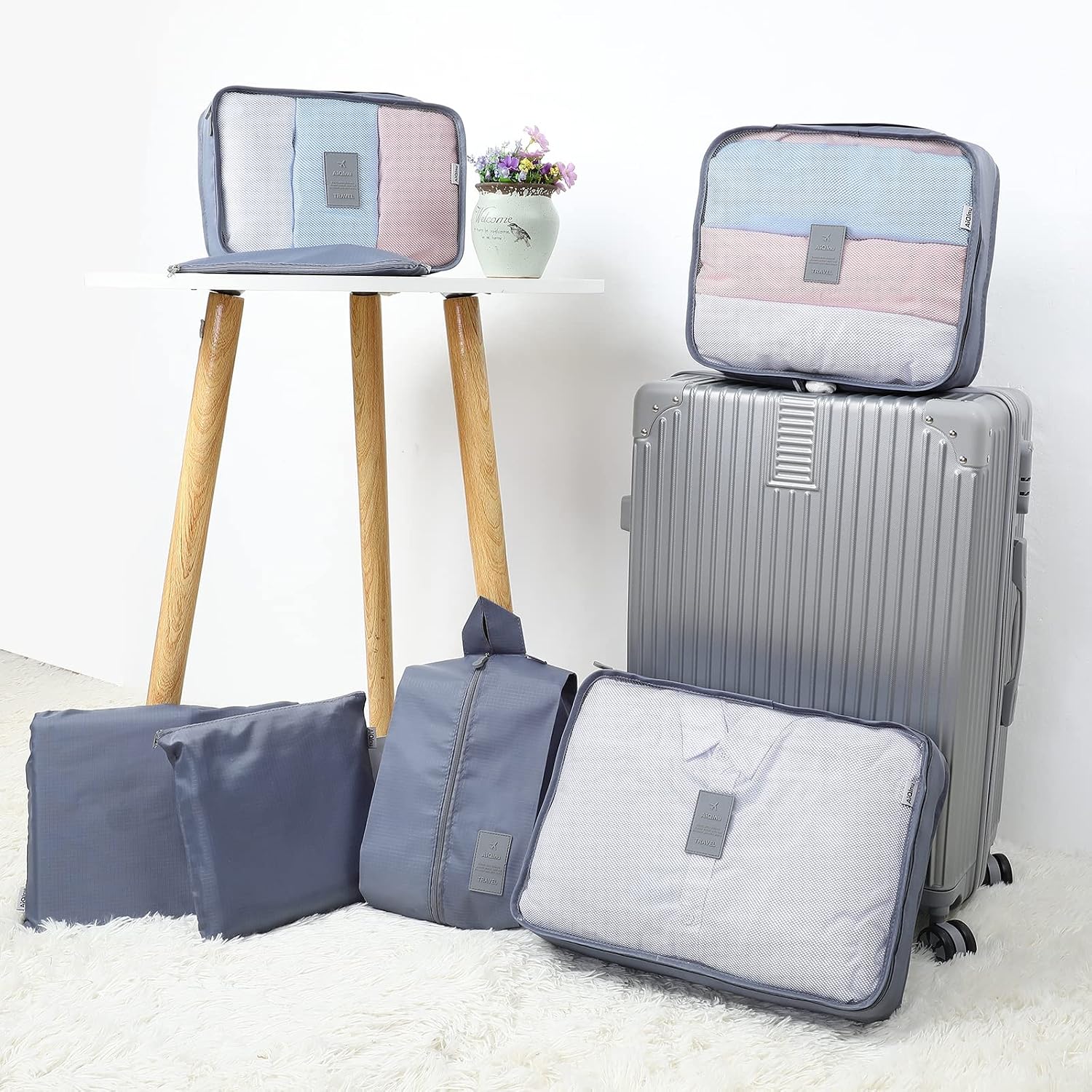Thumbnail 6 de AiQInu Organizer Valigie 7 Pezzi set waterproof per viaggio (cubi, tasche e borsa scarpe)