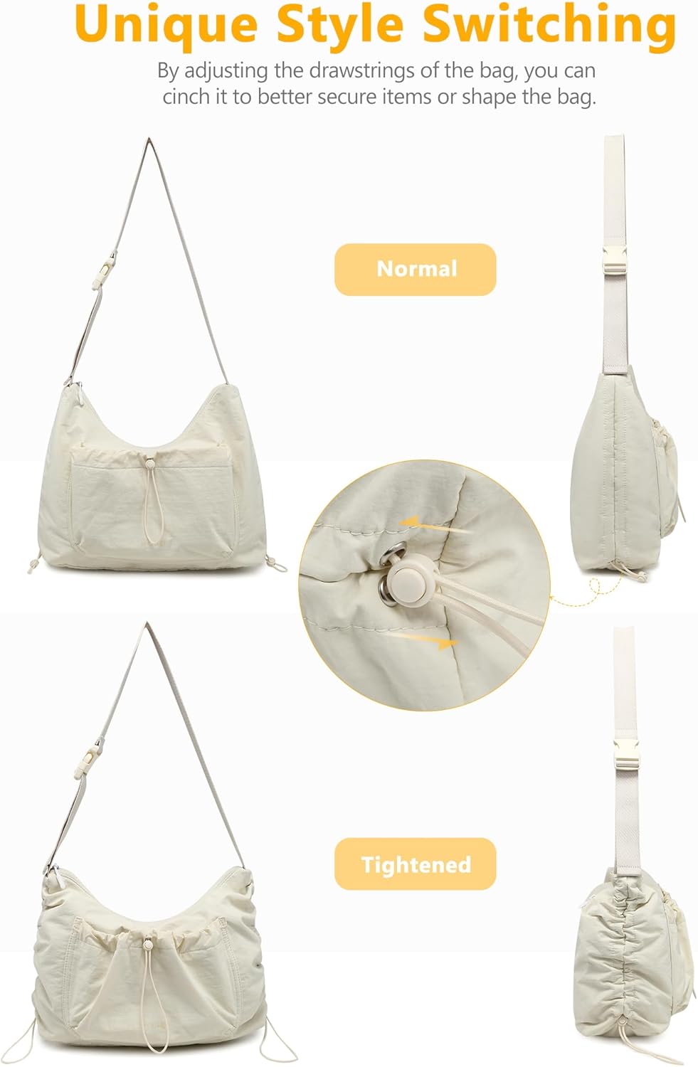 Thumbnail 6 de HYZUO Crescent Hobo Bag for Women: Large, Soft Puffy Crossbody with Adjustable Strap