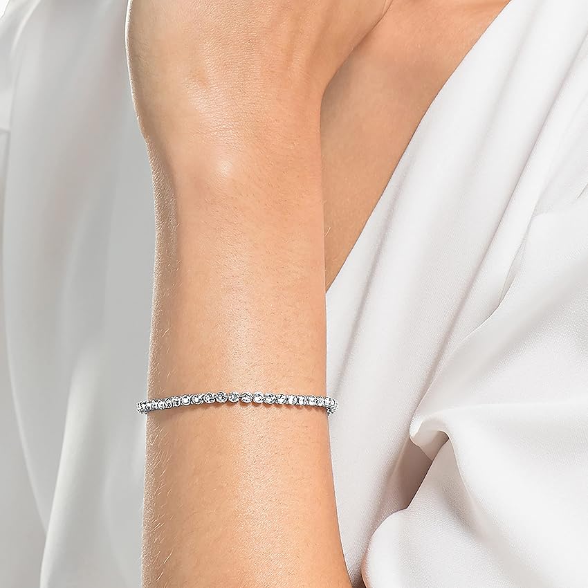 Thumbnail 4 de Swarovski Pulsera Tennis Emily blanca, talla redonda 💎