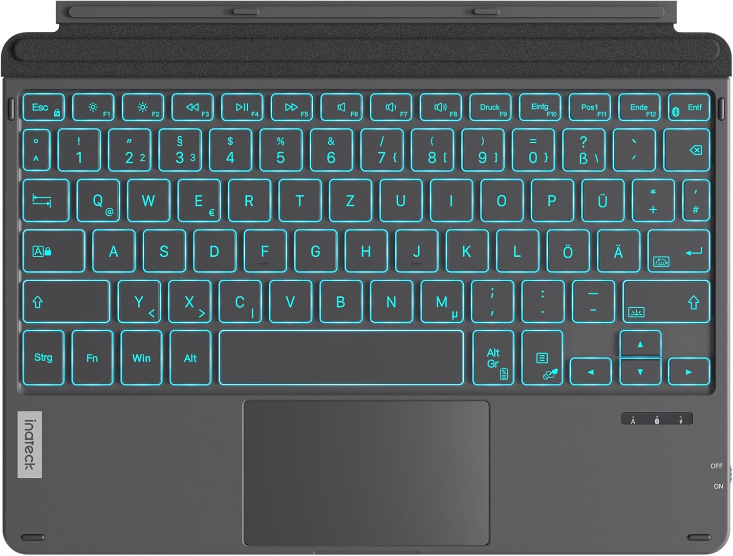 Detalle de Inateck Surface Go Tastatur (KB02028) für Surface Go 4/3/2/1 – Bluetooth 5.3, Touchpad & 7-farbige Hintergrundbeleuchtung