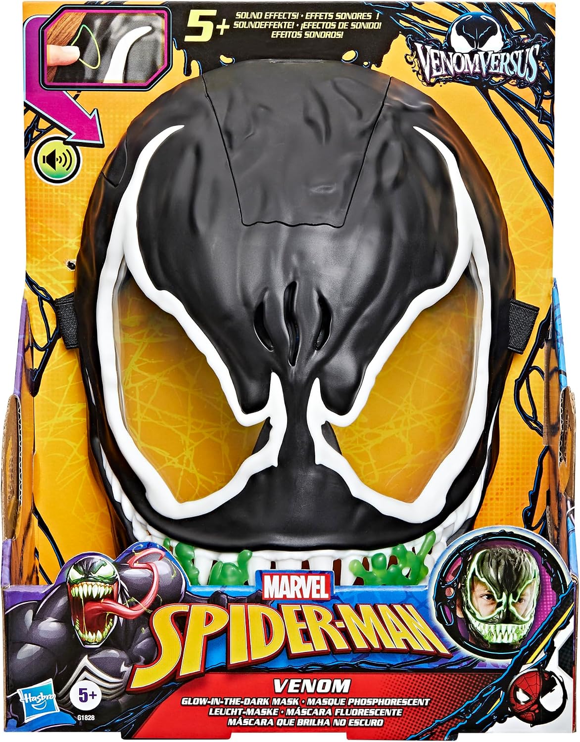 Detalle de SPD Venom Versus Mask – Masque phosp resc et lumineuse pour enfant (Spider-Man Venom), noir