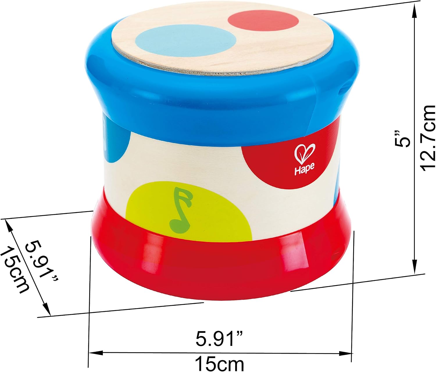 Detalle de Colourful Baby Drum toy for toddlers 6 months
