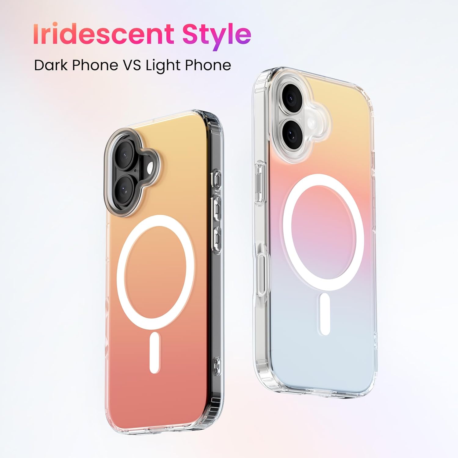 Thumbnail 2 de ORNARTO iPhone 17 MagSafe compatible shockproof rainbow case (6.3inch) – sunset iridescent gradient