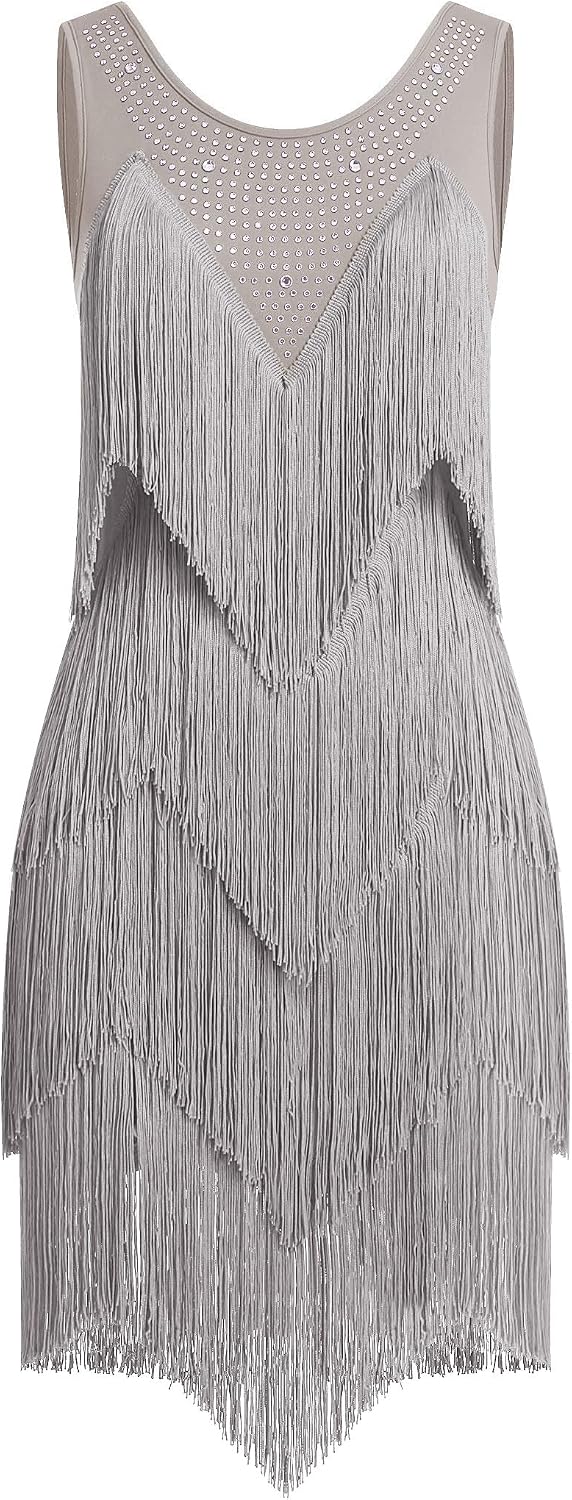 Thumbnail 5 de EFOGEP Latin Tanzkleid 1920s mit Quasten