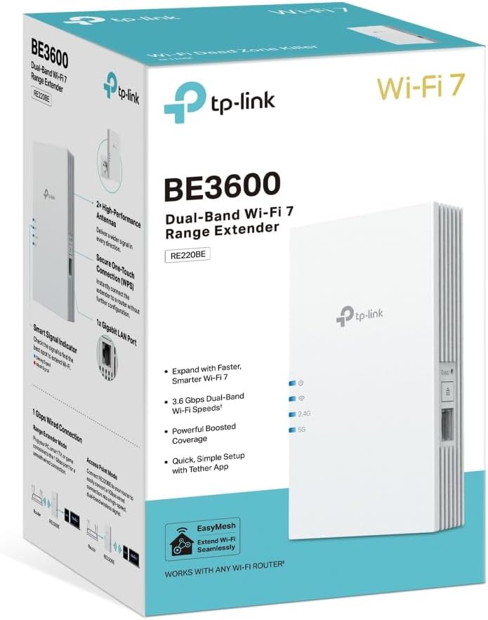 Thumbnail 1 de TP-Link RE220BE répéteur WiFi 7 3,6 Gbps 📶