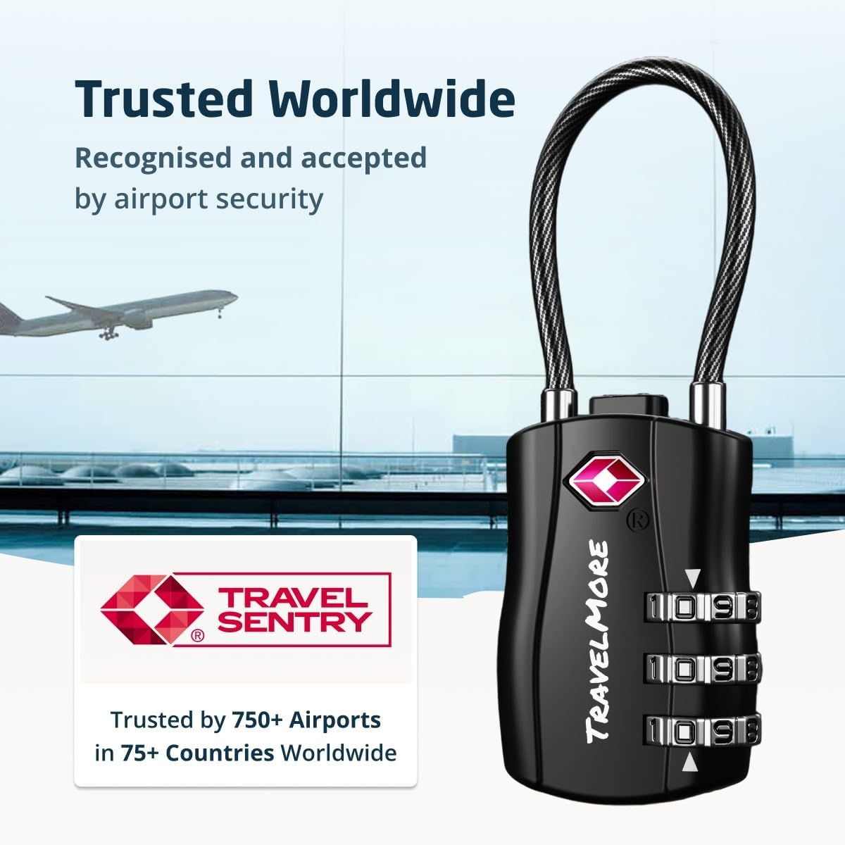 Thumbnail 5 de 2-Pack TSA Combination Cable Luggage Locks 2-Pack