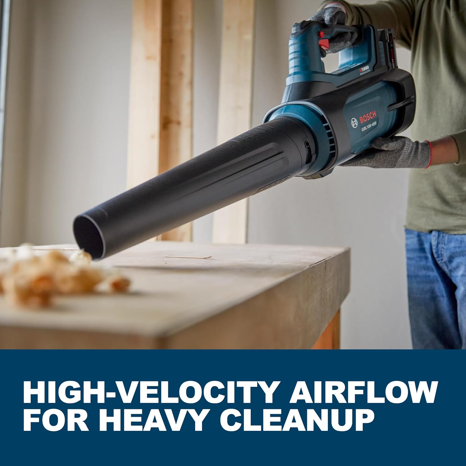 Detalle 2 de Bosch GBL18V-450N 18V Cordless Leaf Blower, 450 CFM, Brushless