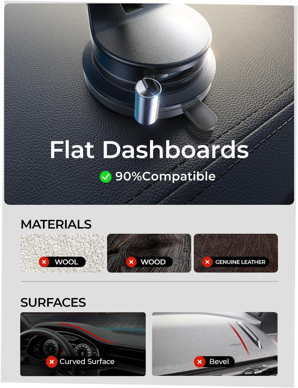Thumbnail 6 de LISEN Car Phone Holder 2026 self-adjusting suction mount for dashboard and windscreen