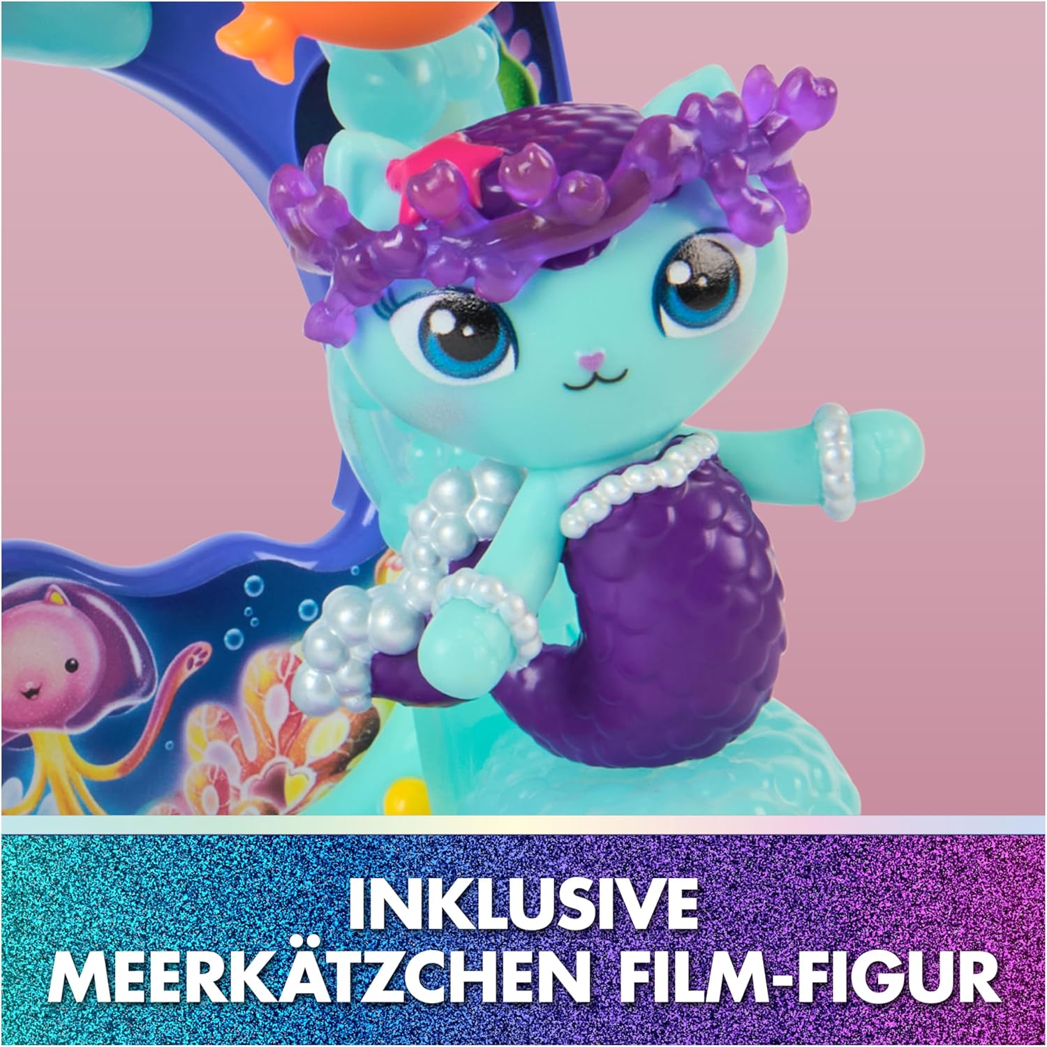 Detalle de DREAMWORKS GABBY’S DOLLHOUSE: Der Film – Balkon-Spielset „Merkätzchens Aquarium“ (7-teilig)