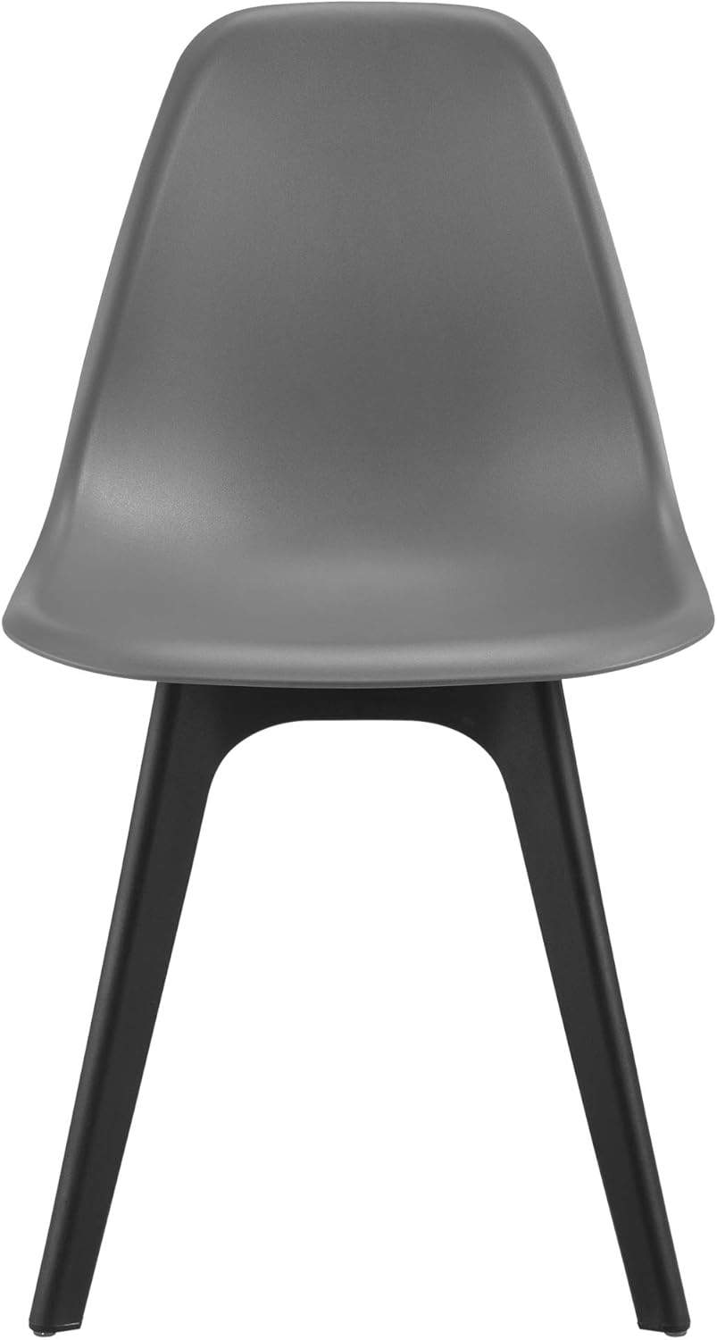 Thumbnail 2 de [en.casa] Set de 4 chaises design en plastique gris et noir, 83 x 54 x 48 cm