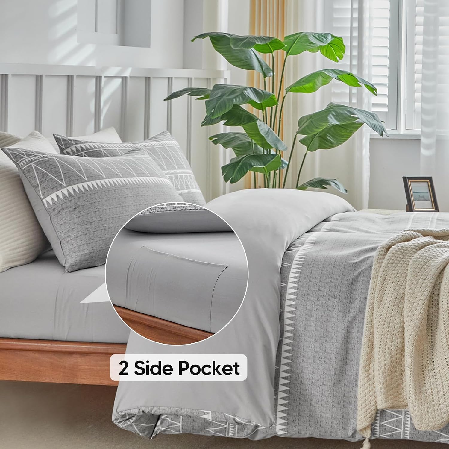 Thumbnail 5 de Tokokimo Double Duvet Cover Set 4-piece, 40cm deep fitted sheet