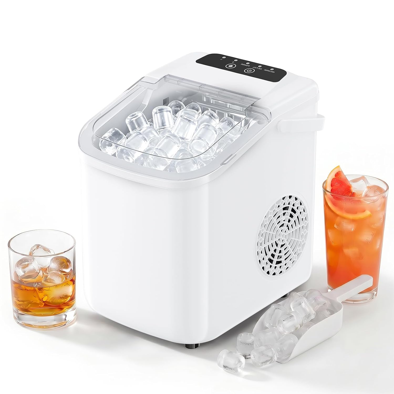 Detalle de KMFurnila Countertop Ice Maker, 26 lb Daily Capacity