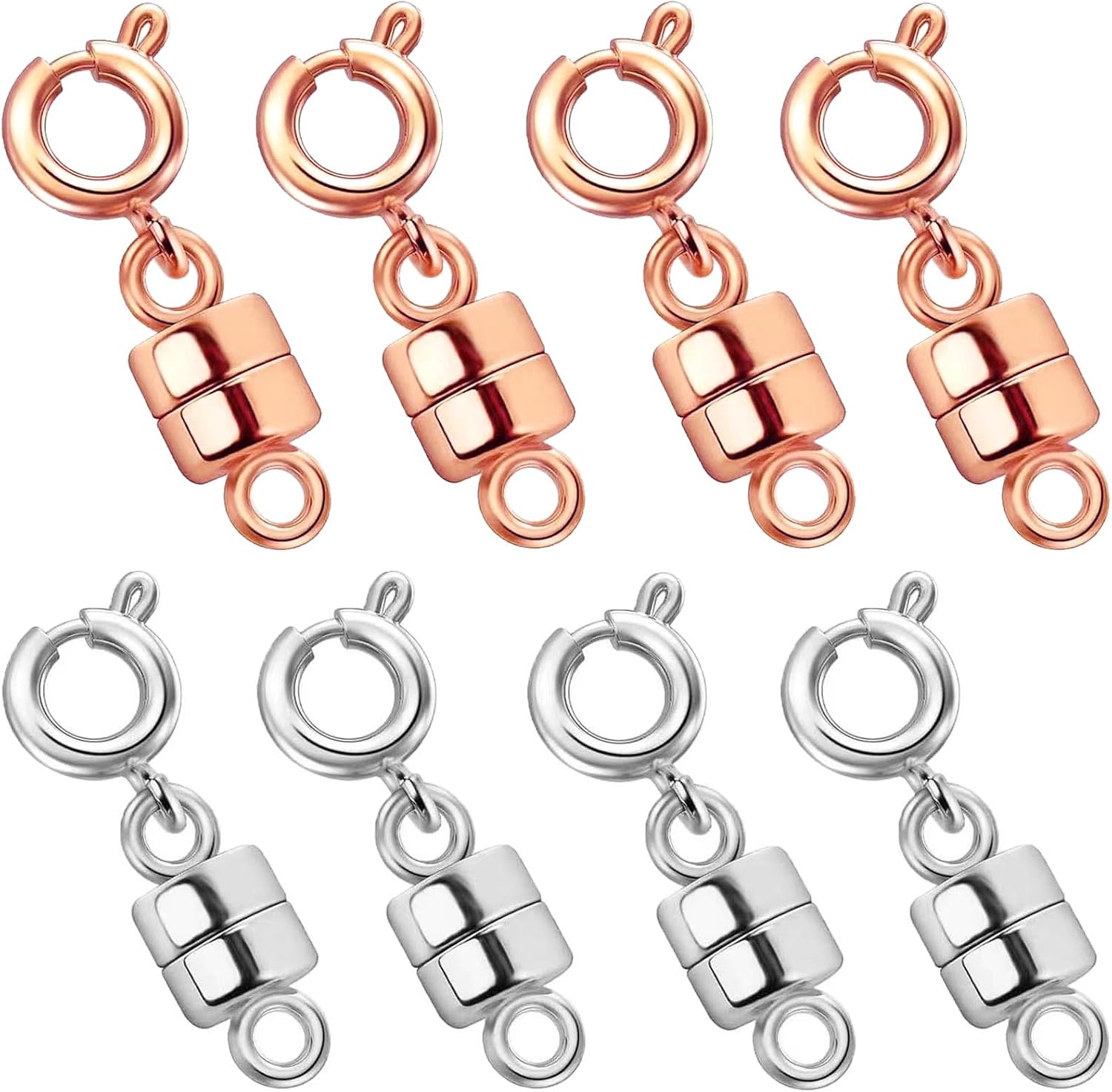 Detalle de OHINGLT 01 Magnetic Jewelry Clasps, Silver and Rose Gold, 5mm