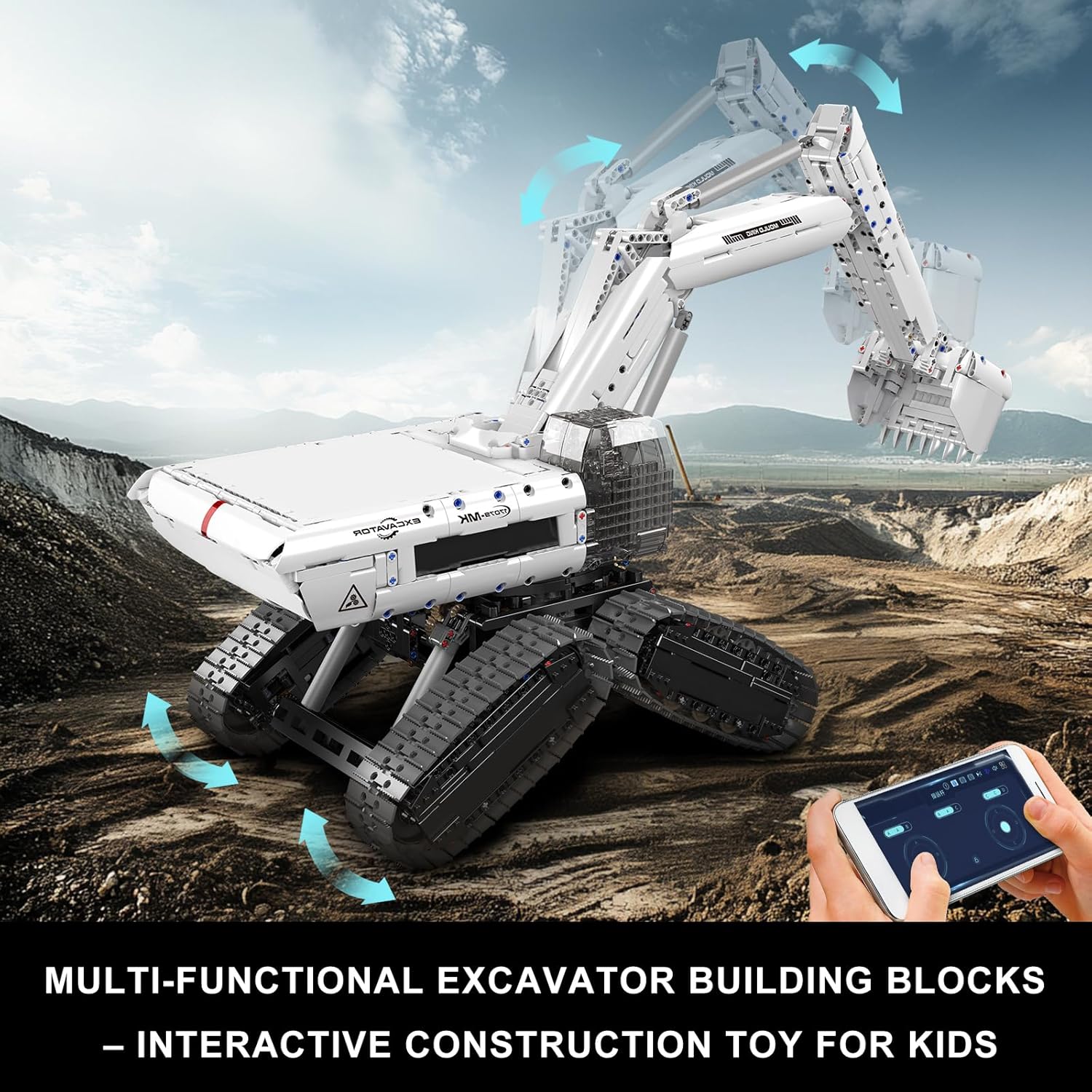 Detalle de Mould King 17079 Technik Excavator: App-Enabled Remote-Controlled 3195-Piece Construction Kit