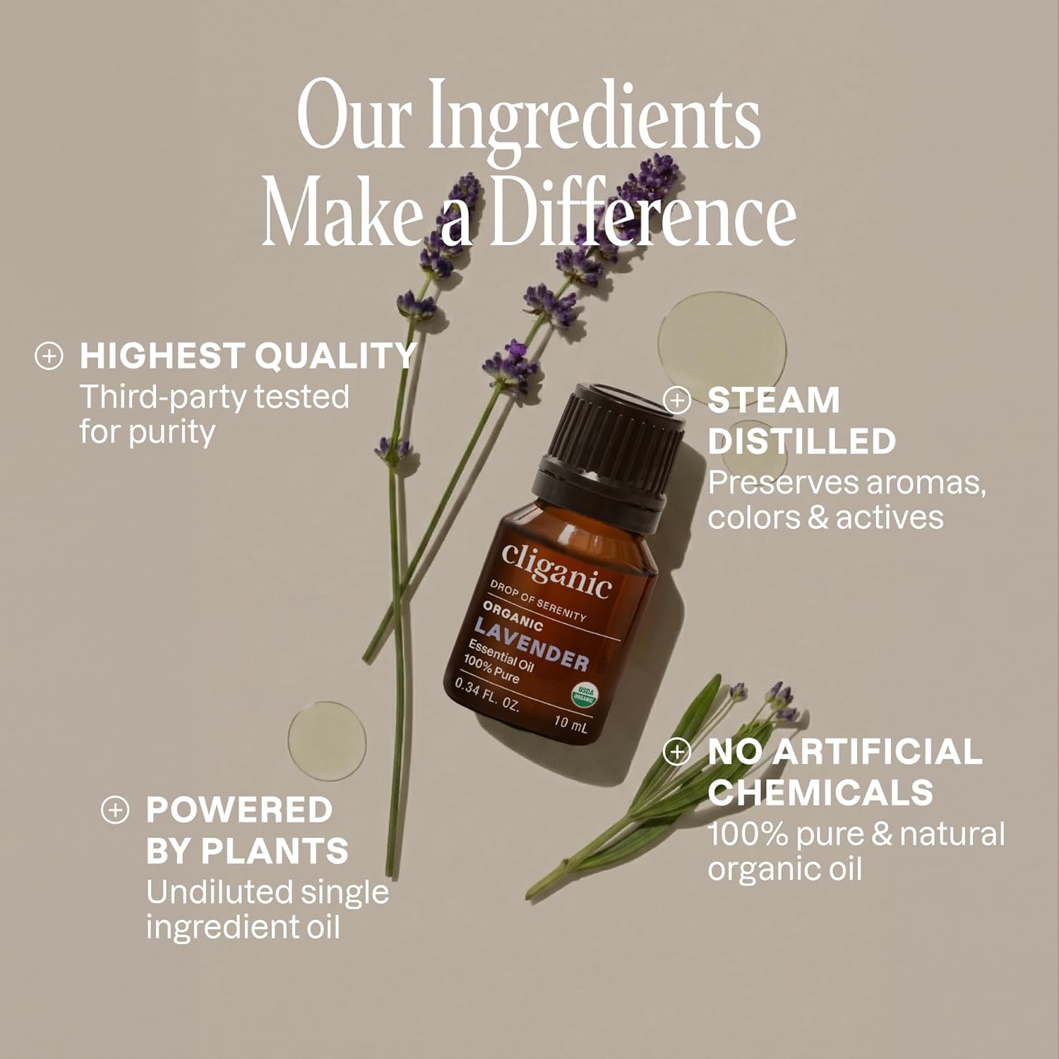 Detalle de Cliganic Organic Lavender Essential Oil 100 mL