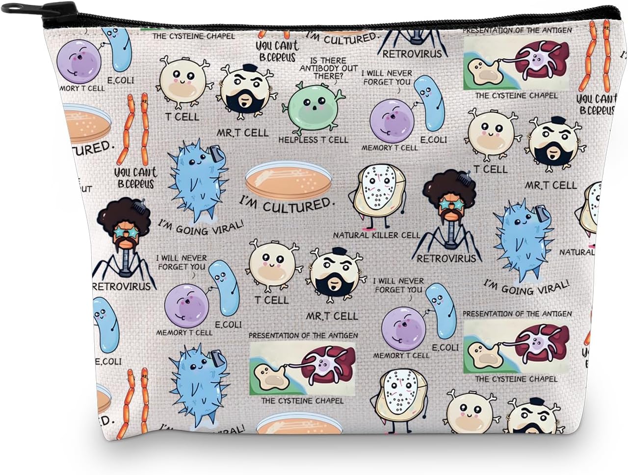 Funny Science Pun Gift — Powerhouse of The Cell Cosmetic Bag 🧪