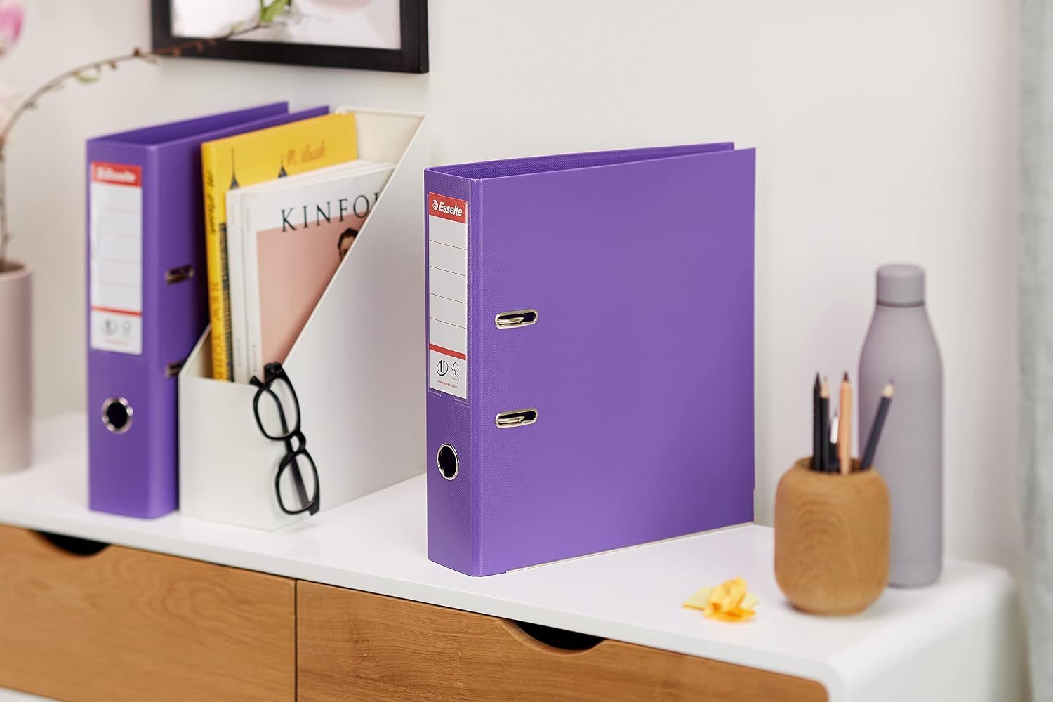 Detalle de Esselte Nº1 Power – Pack de 3 classeurs à levier violet (75 mm) – A4