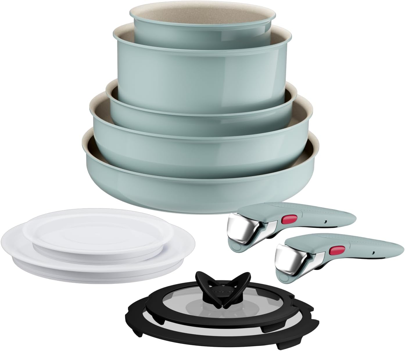 Thumbnail 1 de Tefal Ingenio Serenity Kochgeschirr-Set 11-teilig (stapelbar, abnehmbarer Griff) – Mineralia Antihaft, für alle Herdarten inkl. Induktion