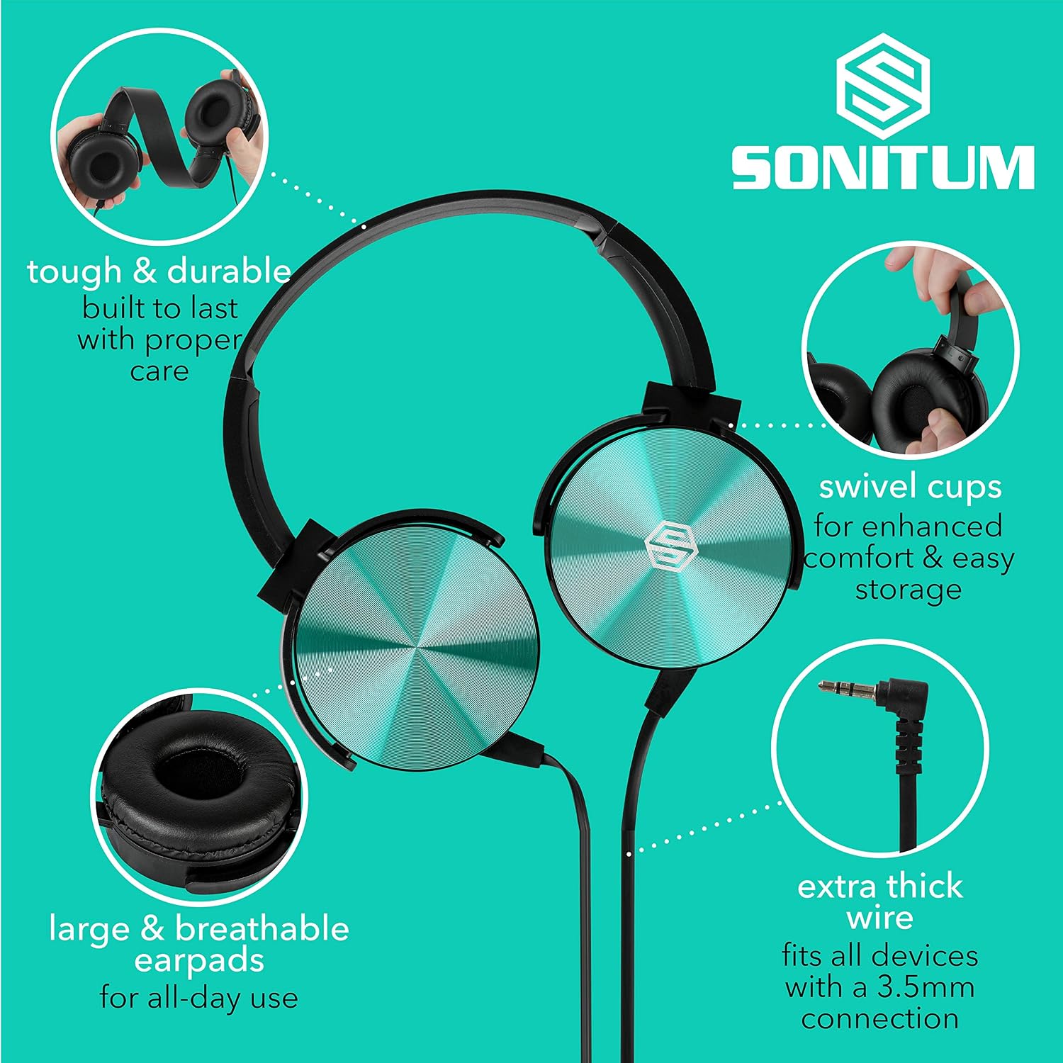 Thumbnail 3 de Kids Headphones Bulk 5 Pack 3.5mm