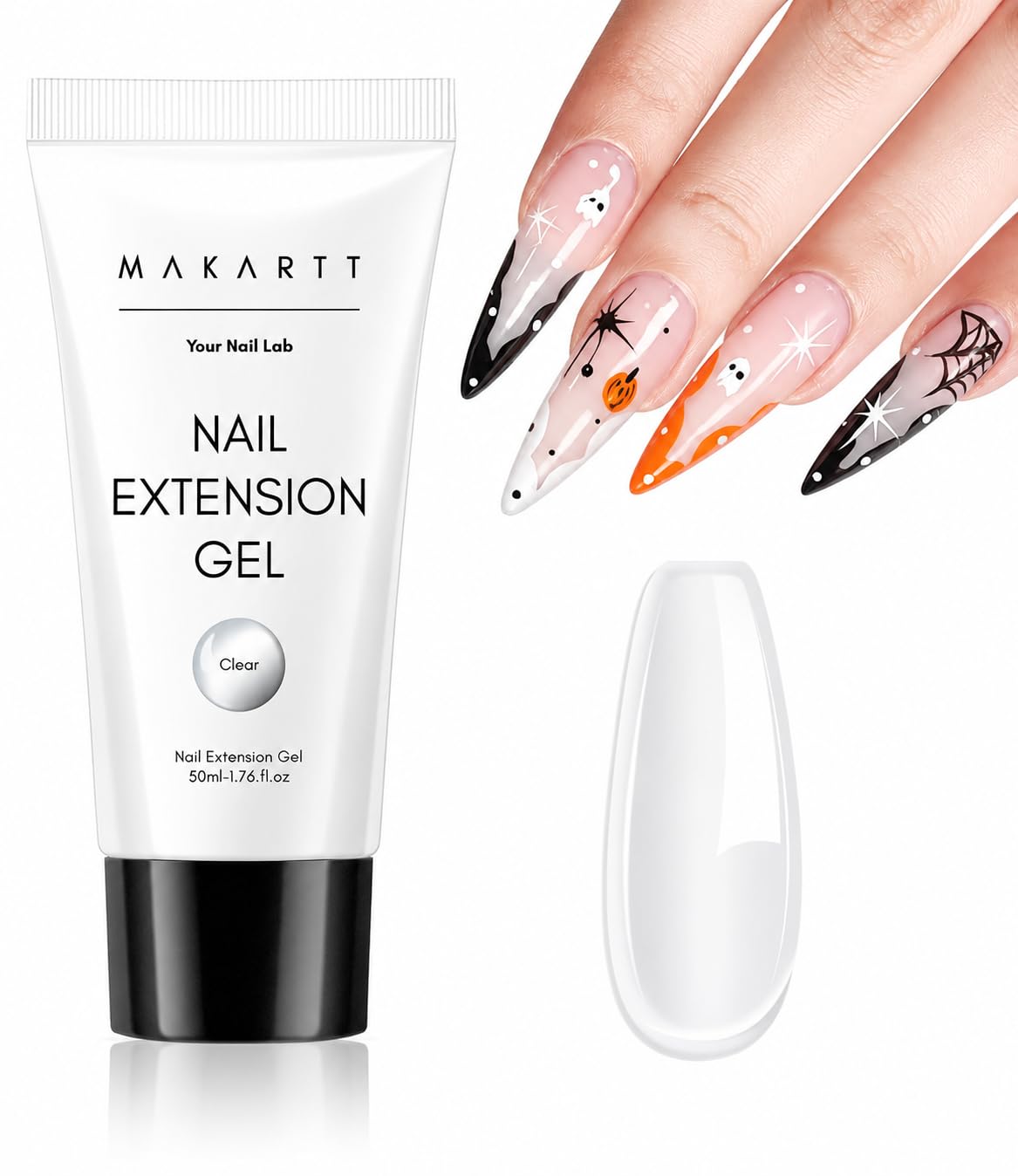 Detalle de Makartt Hema-Free Poly Nail Gel Clear (50ML) — poly gel builder for natural-looking strength and 3D nail art