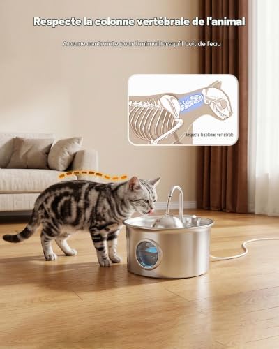 Detalle 1 de Dctrod Fontaine à eau pour chat 2,6 L
