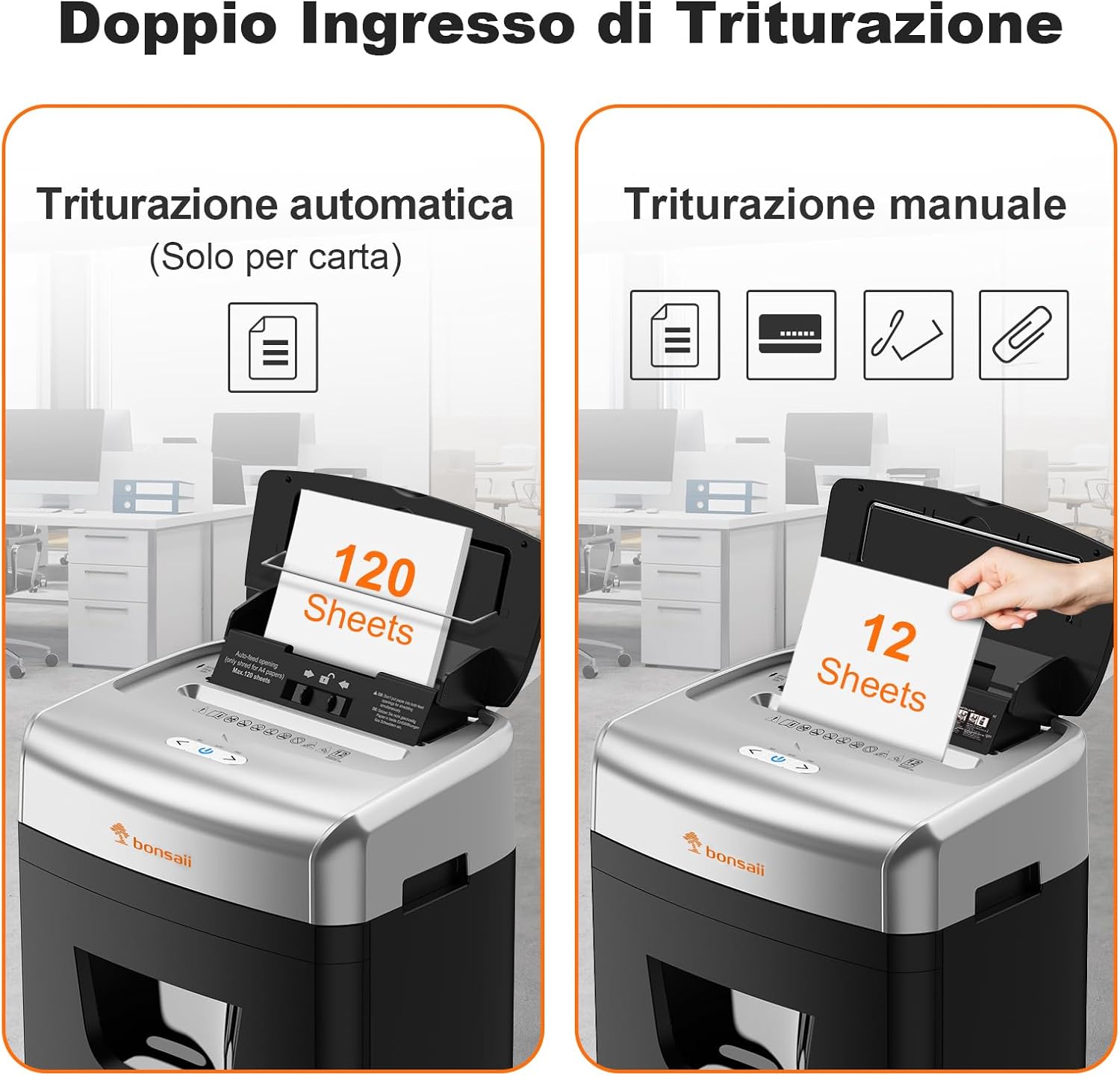 Thumbnail 1 de Bonsaii trituratore documenti 120 fogli P-4