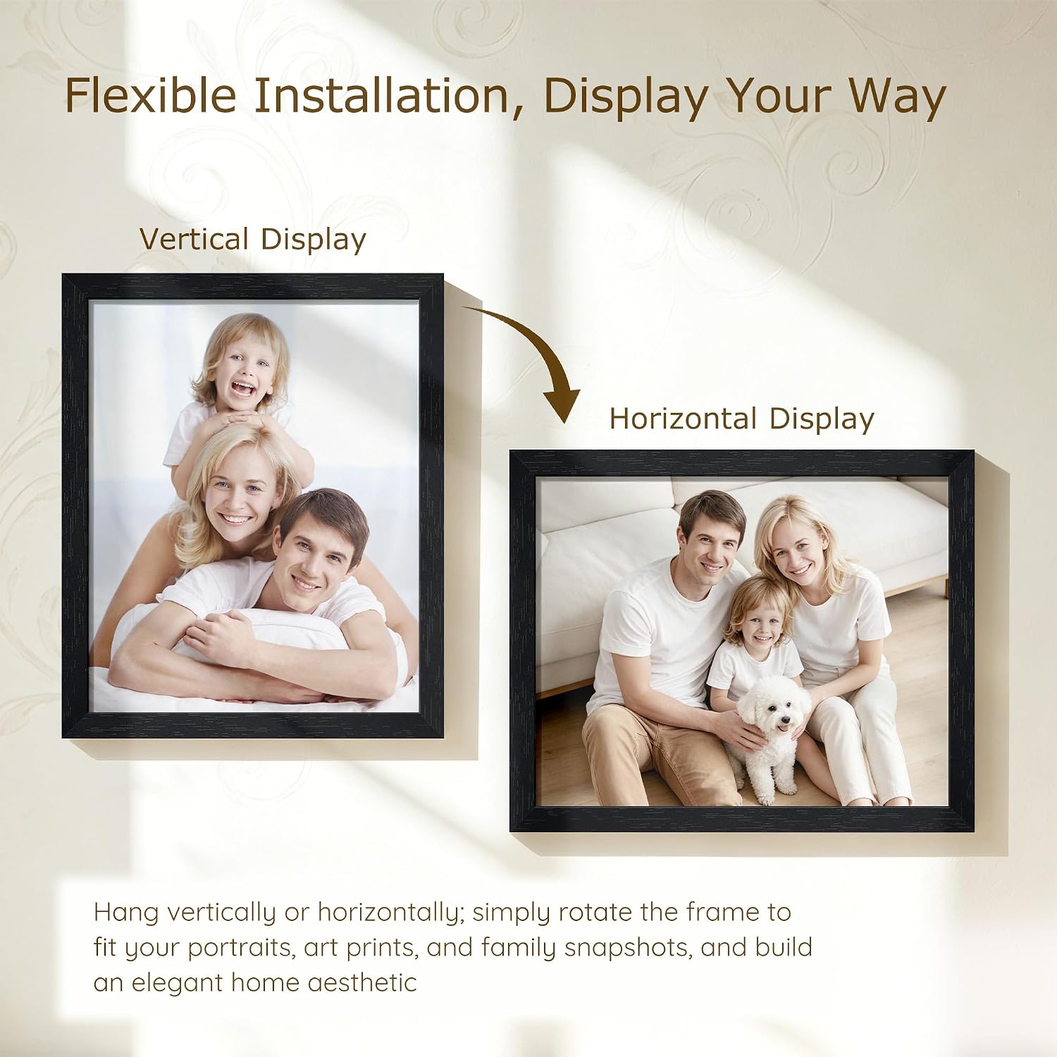Thumbnail 6 de Wiscet 8x10 Picture Frame Set of 16 — Black Woodgrain, HD Plexiglass