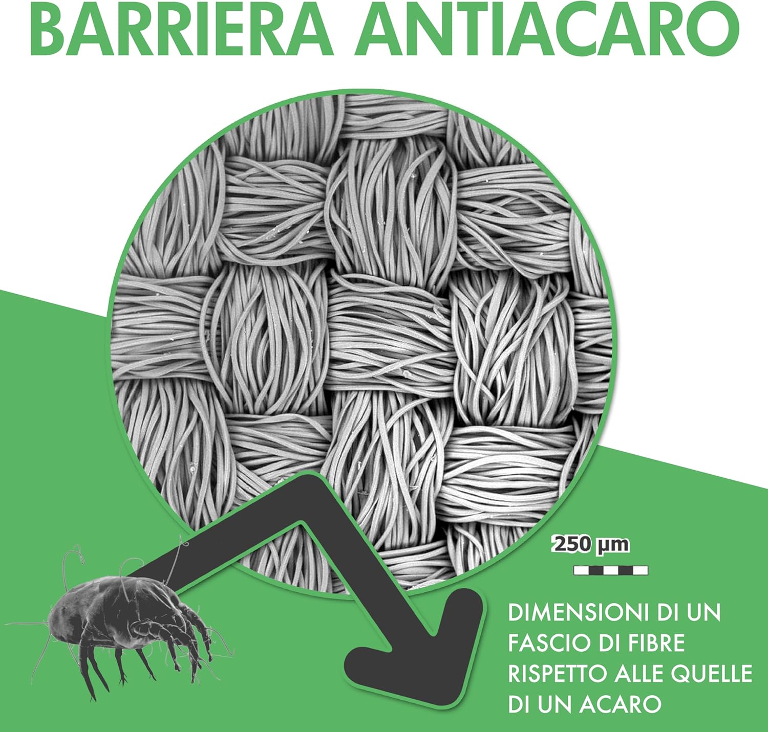 Thumbnail 3 de Welldora Coprimaterasso antiacaro anallergico Premium con cerniera, 160x200x20 cm