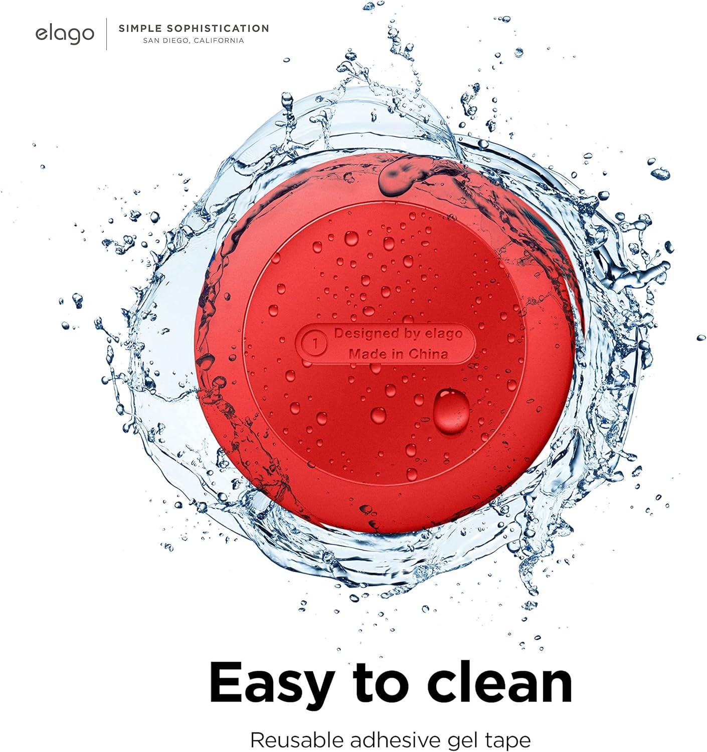 Thumbnail 5 de elago Coque en silicone pour Apple AirTag (2e/1re gén.) avec support adhésif réutilisable – Pack de 2, rouge