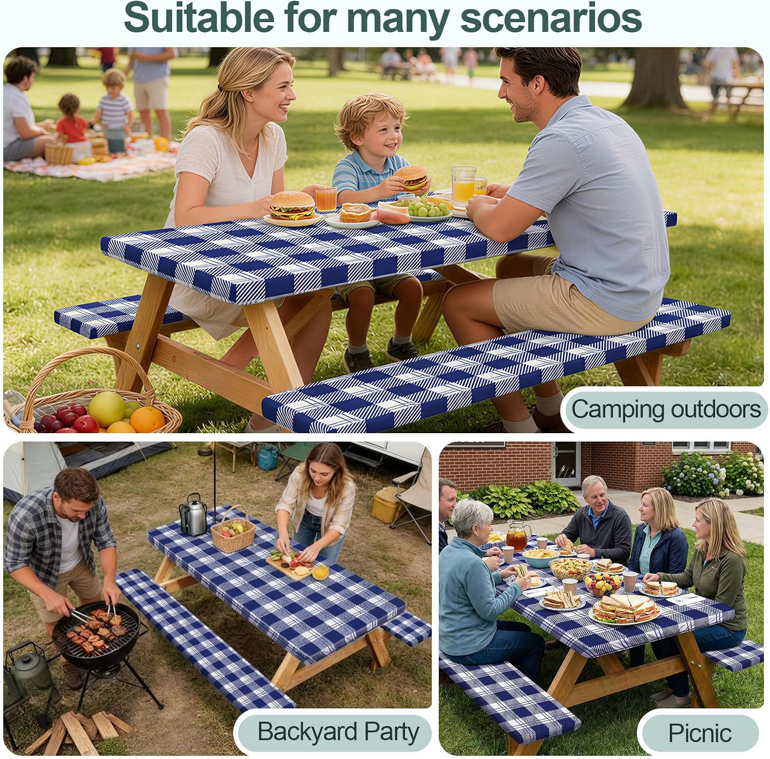 Thumbnail 6 de Picnic Table Cover Set for 6-Foot Tables