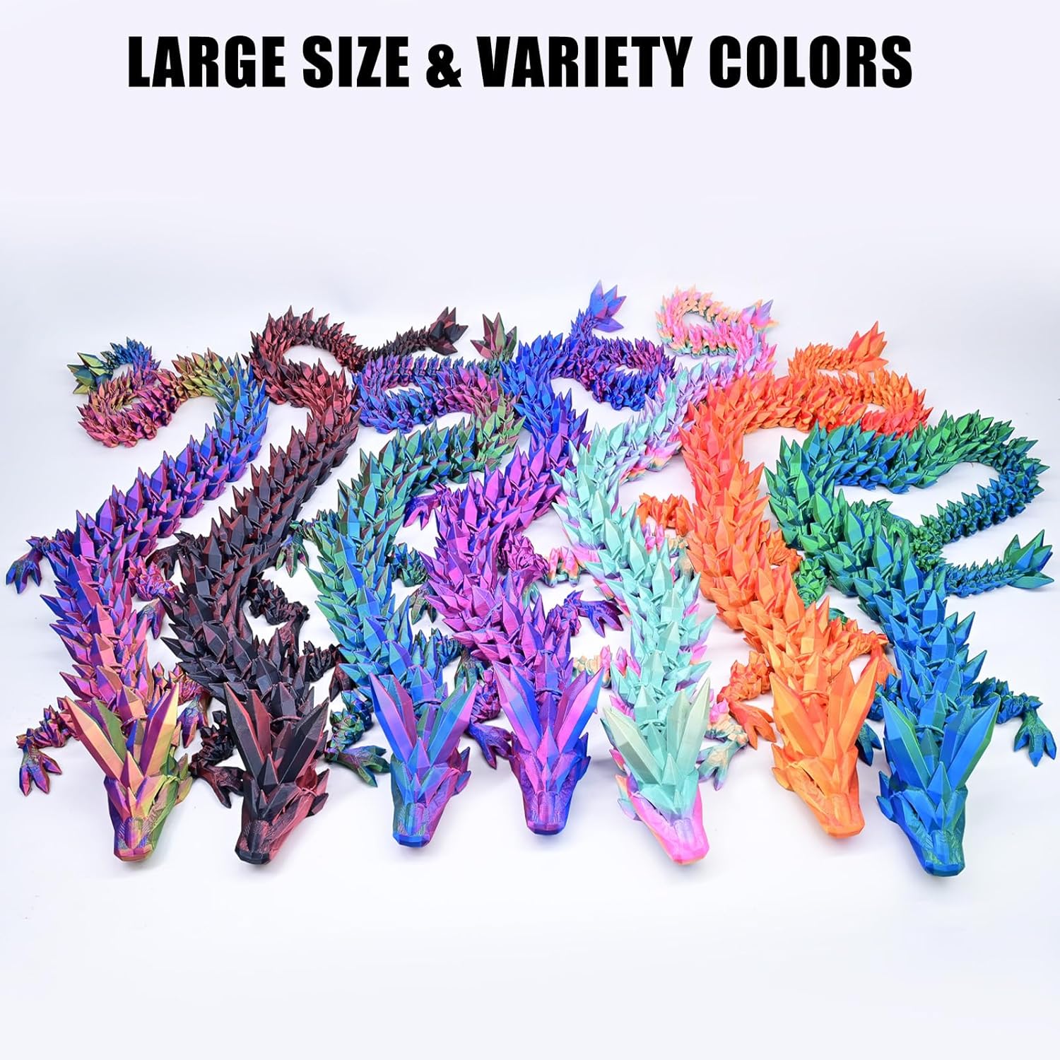 Thumbnail 6 de LOCYFENS 30 Inch Large 3D Printed Dragon: Flexible 76cm Fidget Toy and Desk Decor
