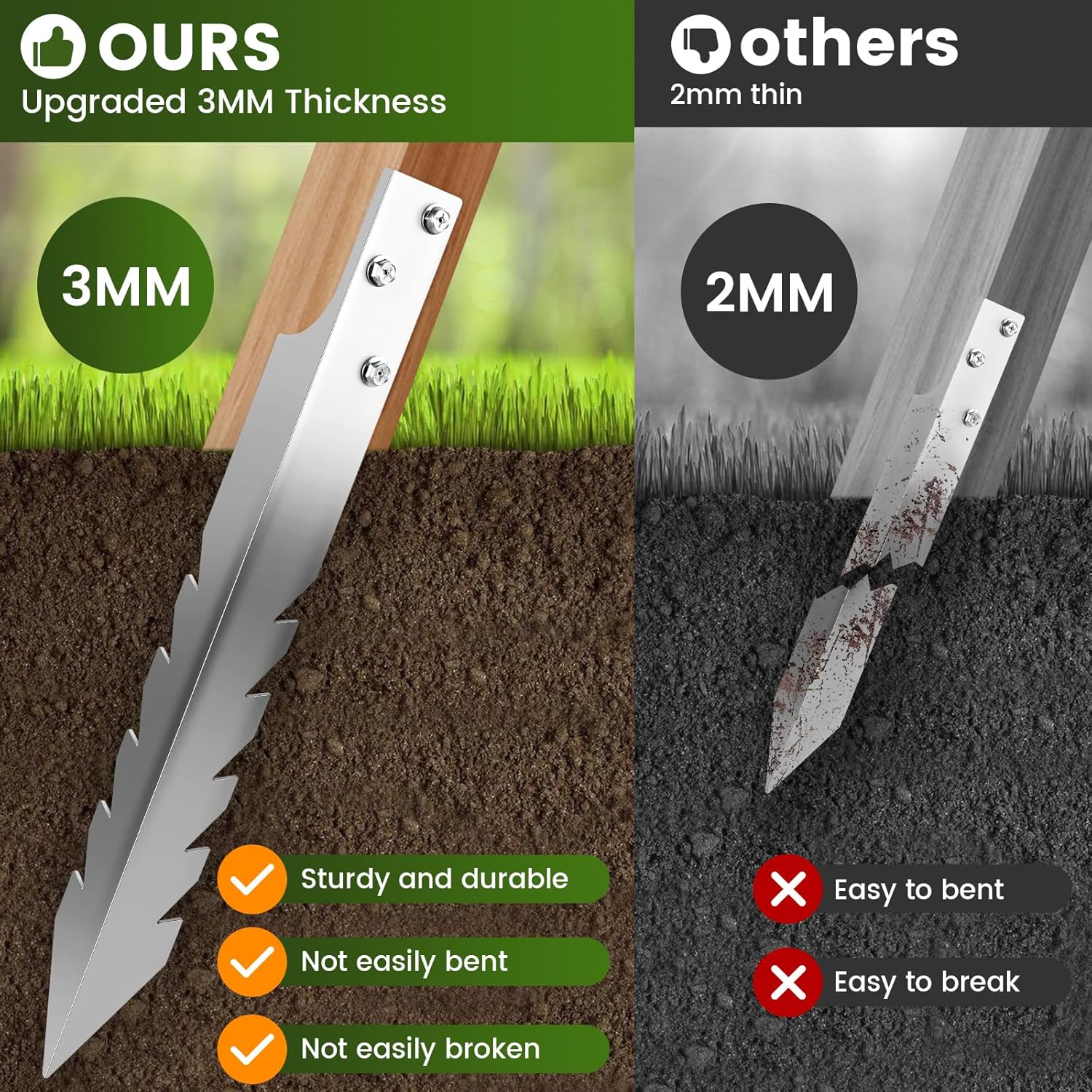 Thumbnail 3 de SCHINTILLO Ground Anchor Fence Post Spike (4 Pack) for Wooden Play Towers & Swing Posts