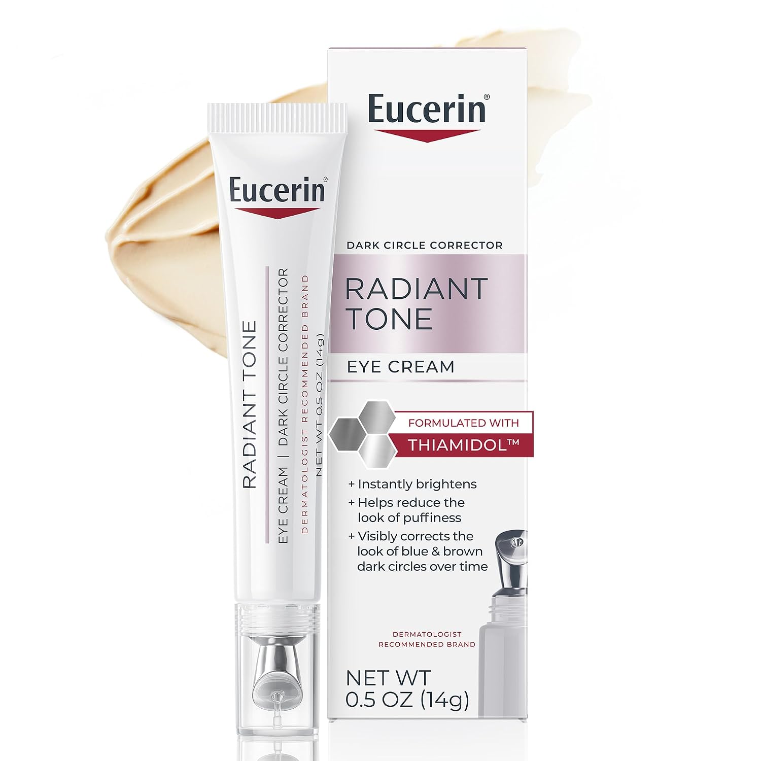 Detalle de Eucerin Radiant Tone Eye Cream for Dark Circles & Eye Puffiness (Thiamidol + Hyaluronic Acid), 0.5 oz