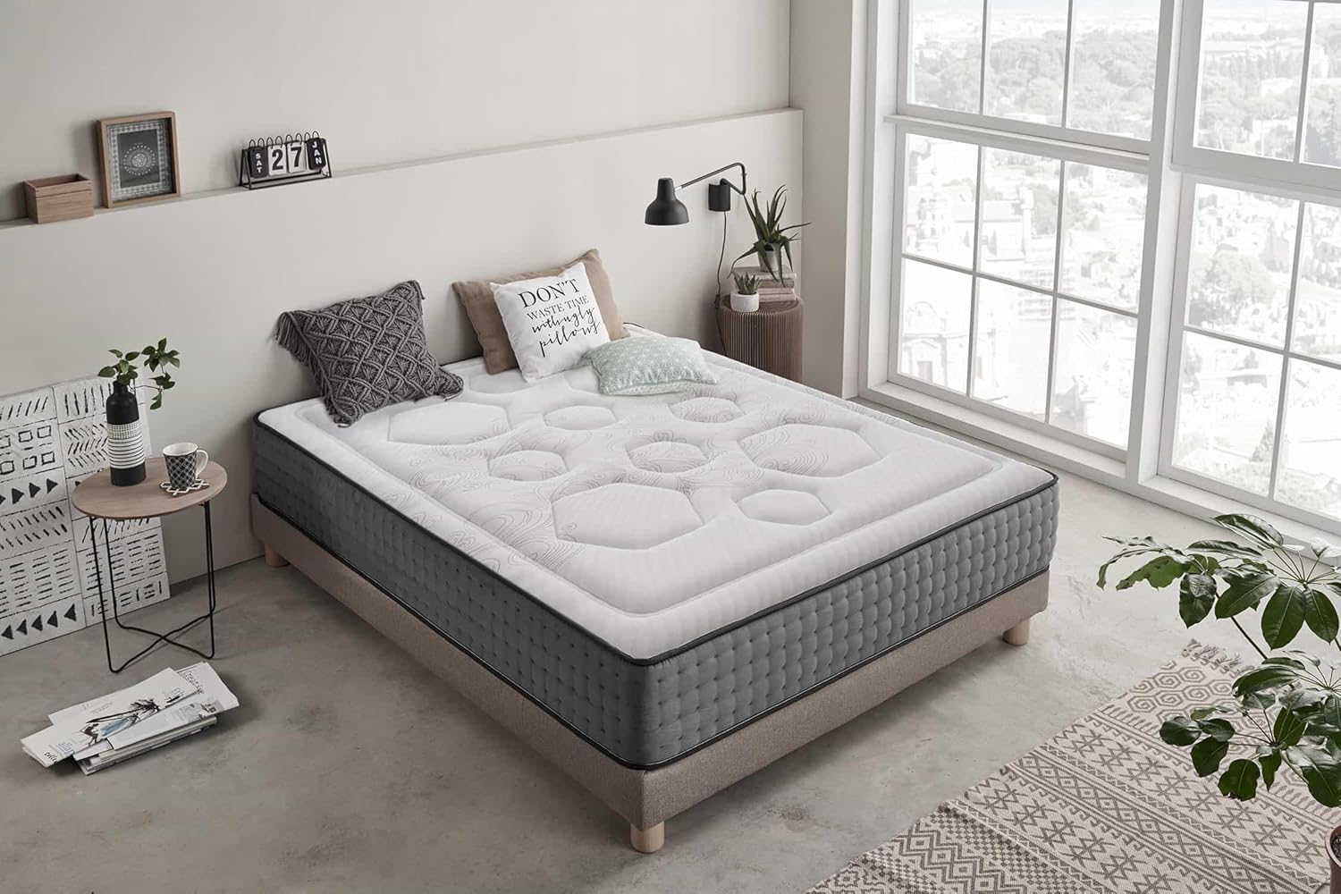 Thumbnail 1 de Moonia Matelas Hexacare 160x200 – 28 cm d’épaisseur, Duo System et ressorts ensachés
