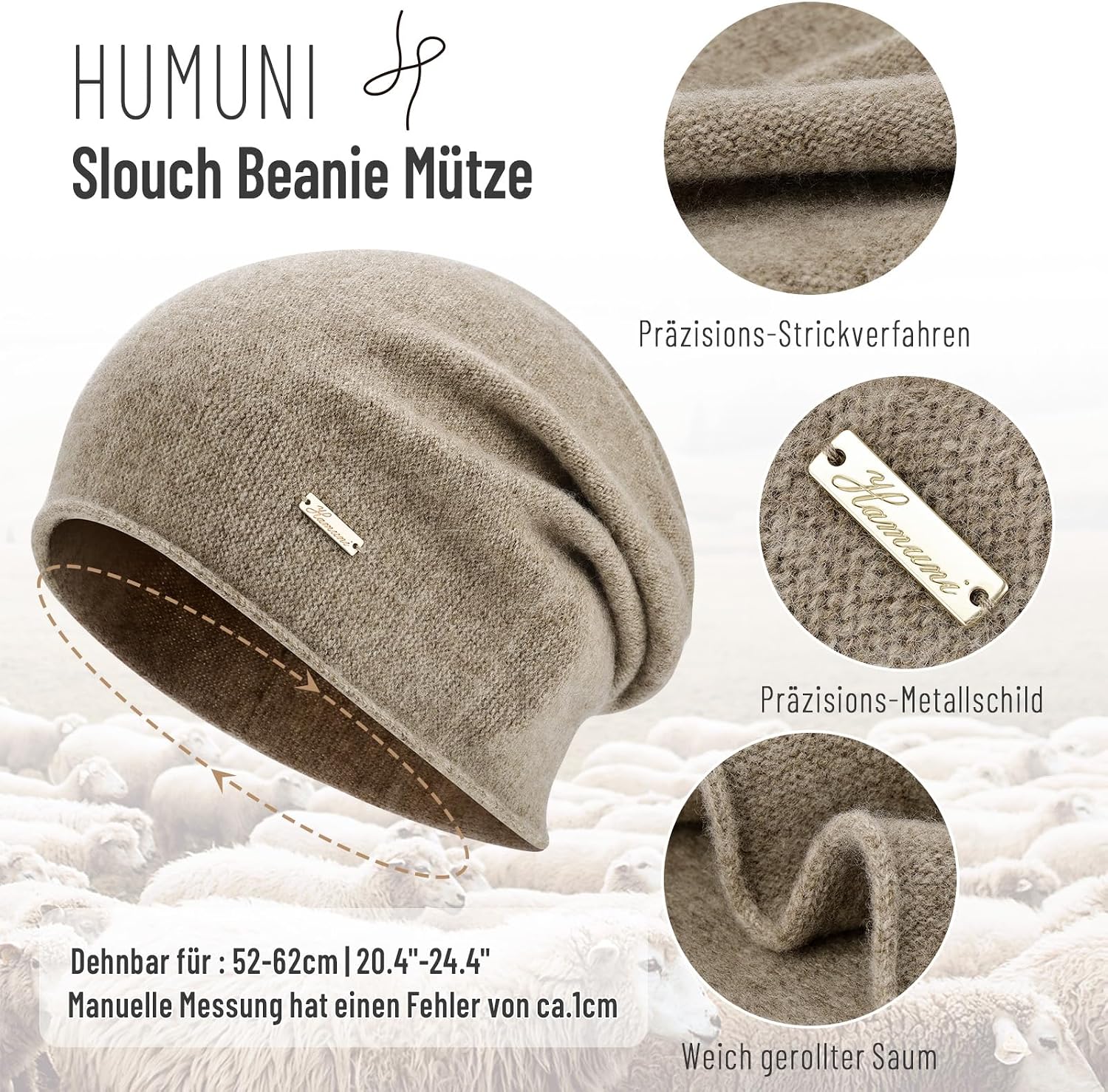 Detalle de HAMUNI Mütze Australische Wolle 100%