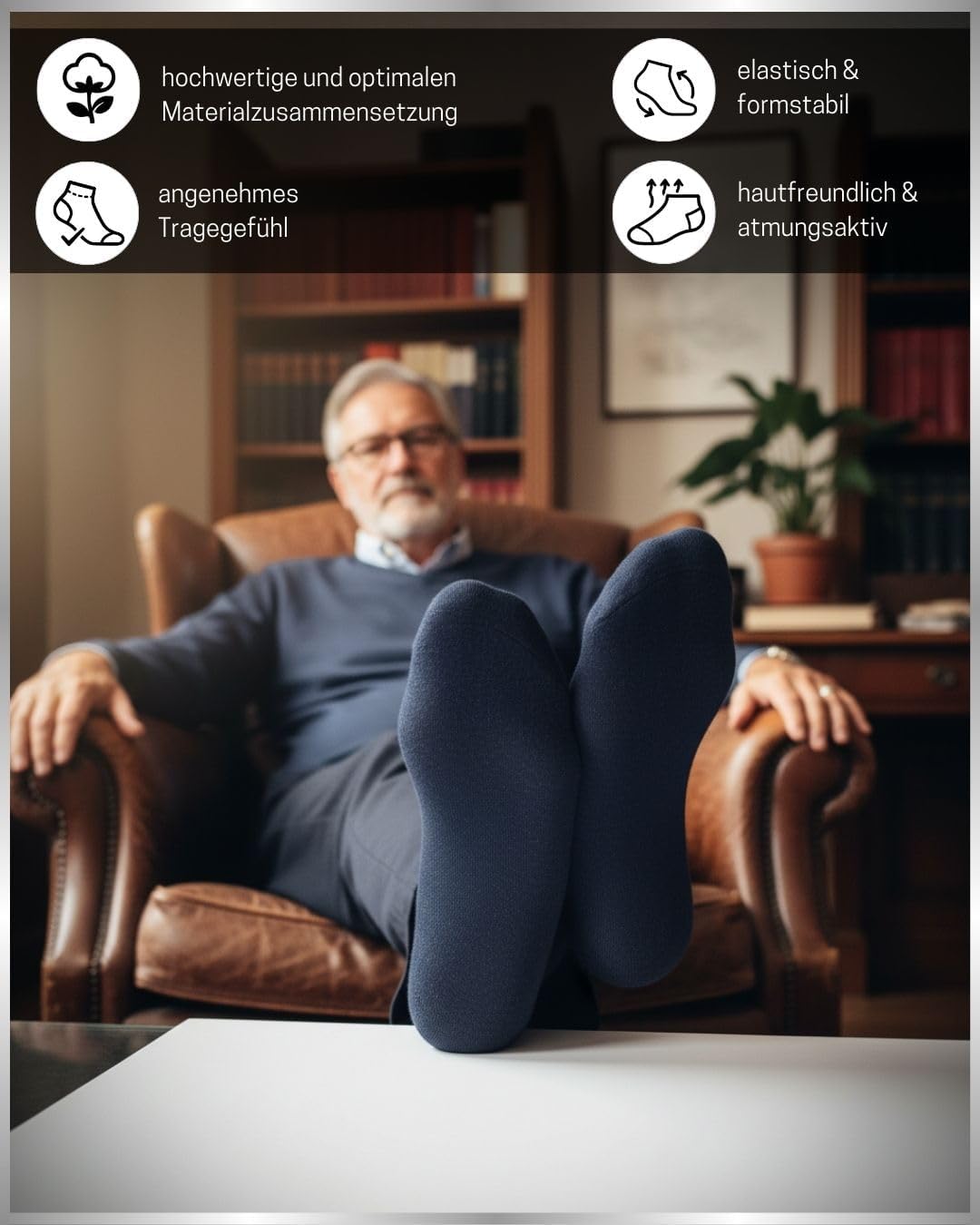 Detalle 2 de 10 Paar Socken Herren Business 80% Baumwolle