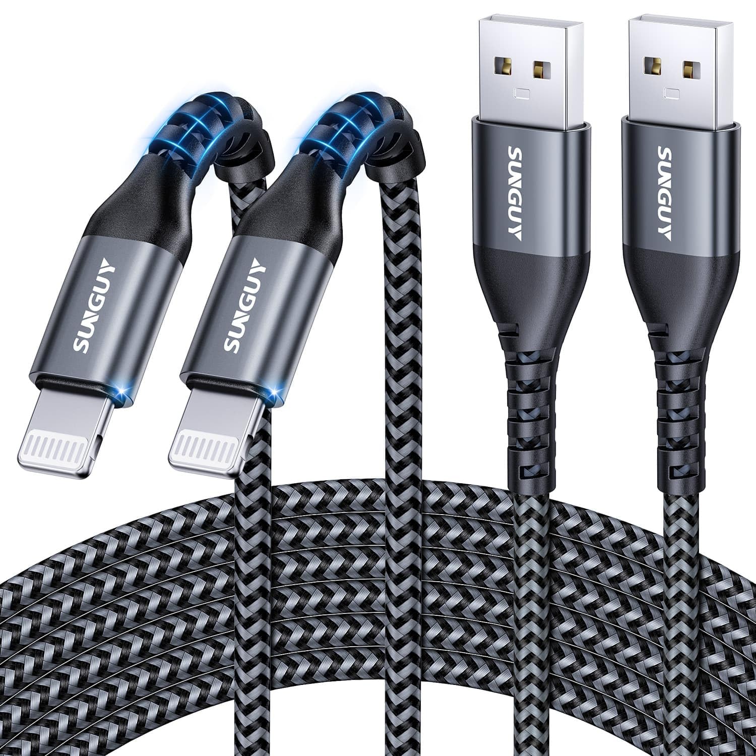 Detalle de SUNGUY iPhone Cable 3 m (x2) MFi certifié USB vers Lightning