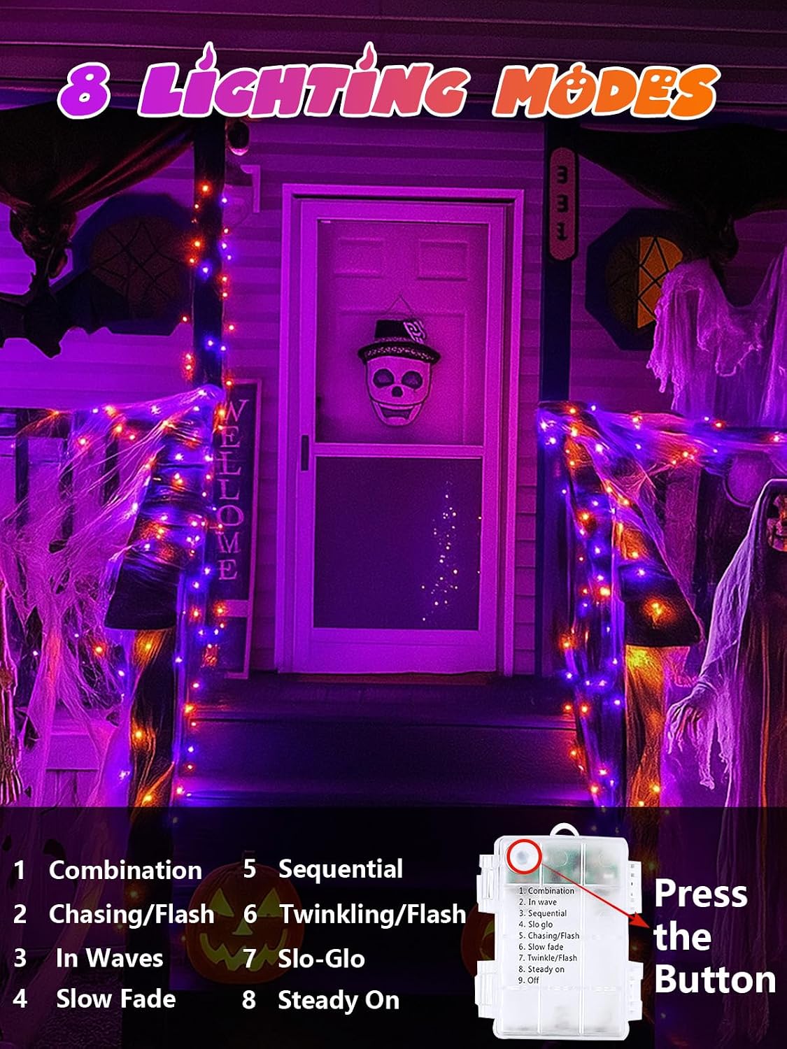 Thumbnail 1 de Battery-Operated Halloween String Lights, 2-Pack