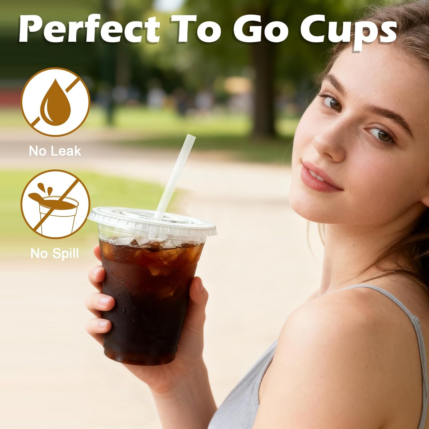 Detalle de Lamosi Disposable Plastic Cups, 12 oz