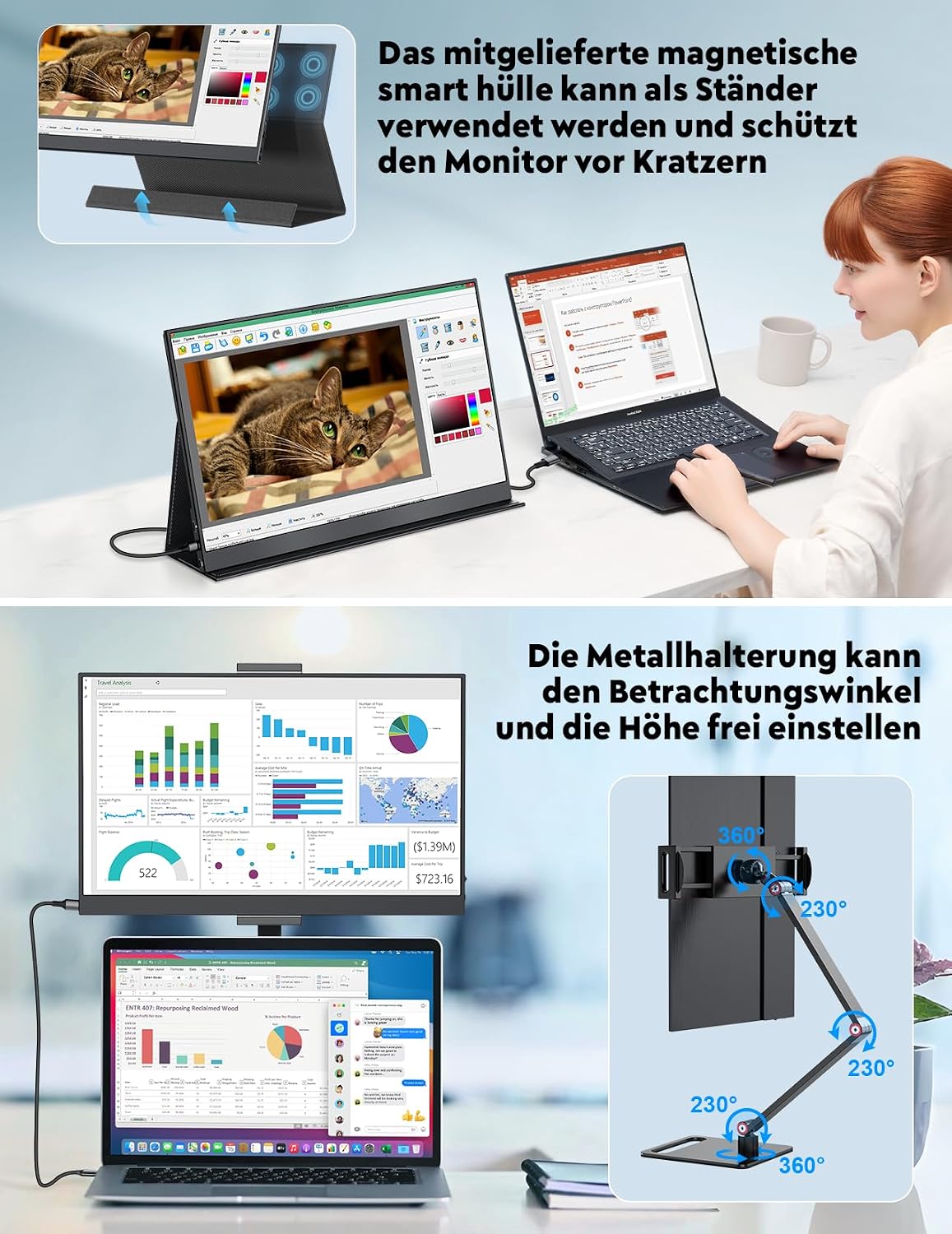 Thumbnail 4 de MAGICRAVEN Tragbarer Monitor 15,6" 1080p